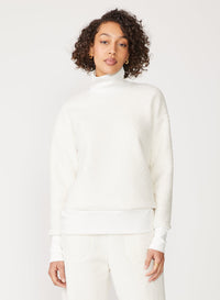 cream sherpa mock neck