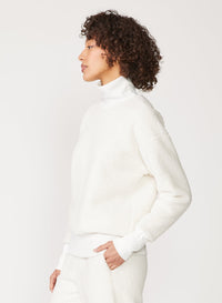 cream sherpa mock neck