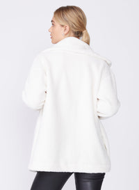 cream oversized sherpa jacket