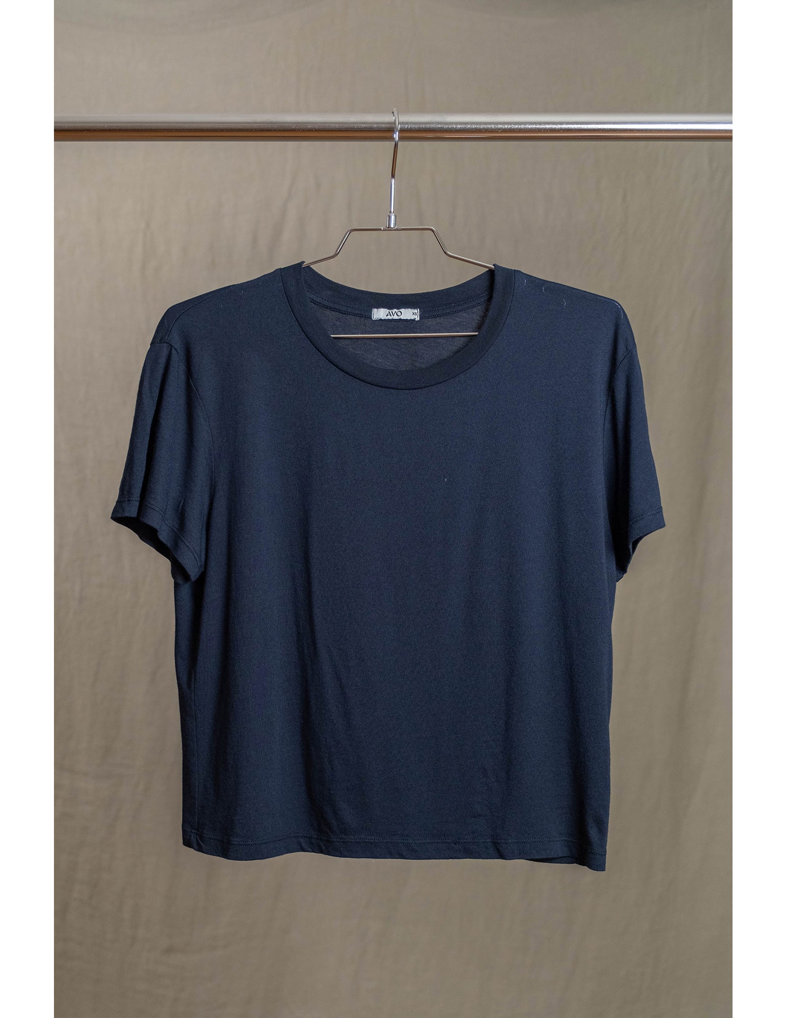 Butter Soft Boxy Crop in Midnight Blue