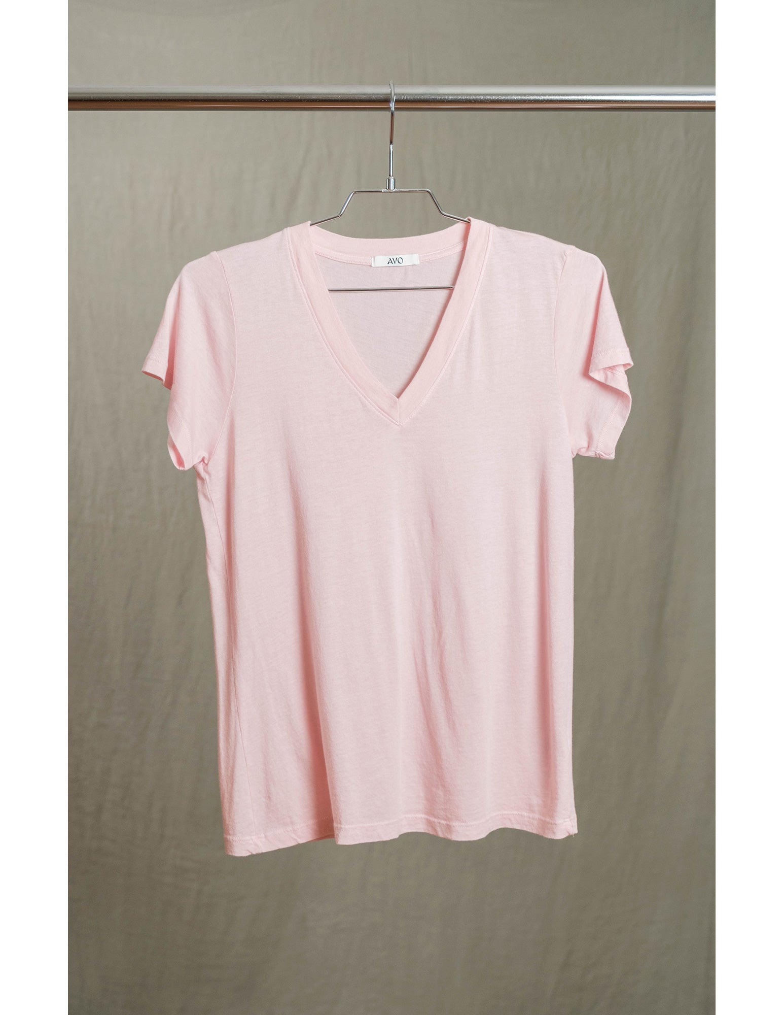 Butter Soft Short Sleeve V Neck in Blush