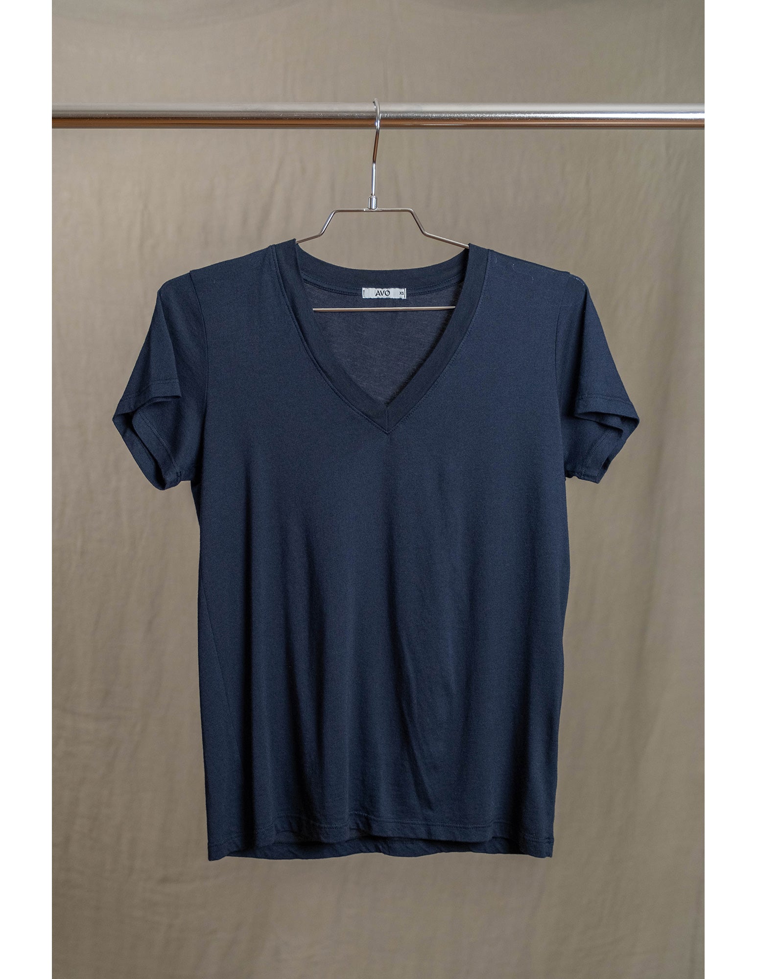 Butter Soft Short Sleeve V Neck in Navy
