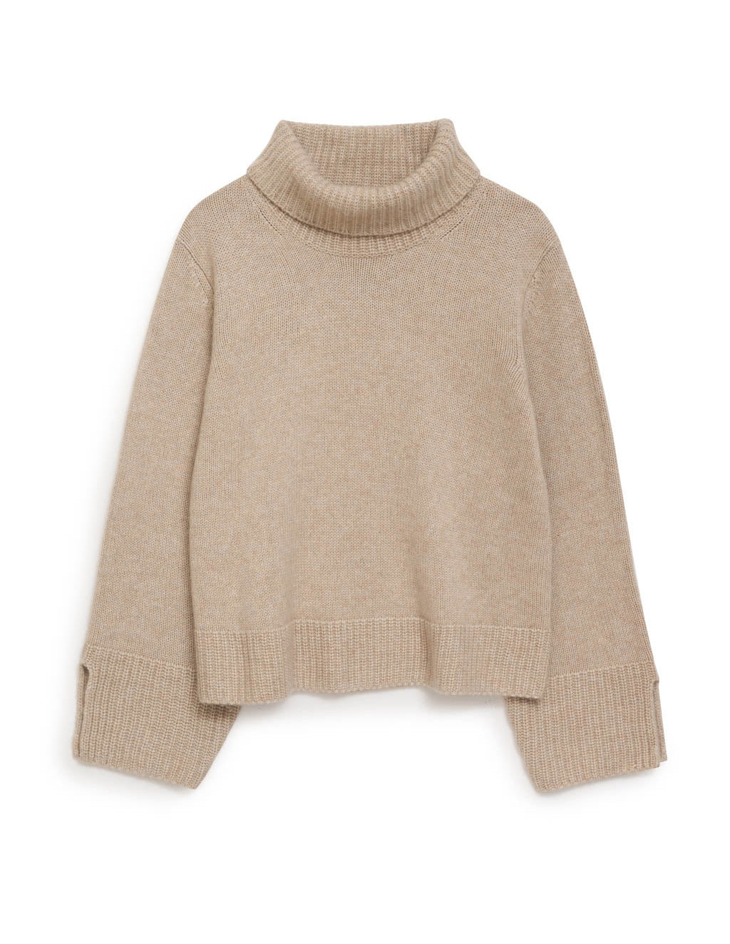 Cozy Cashmere Turtleneck Sweater in Camel