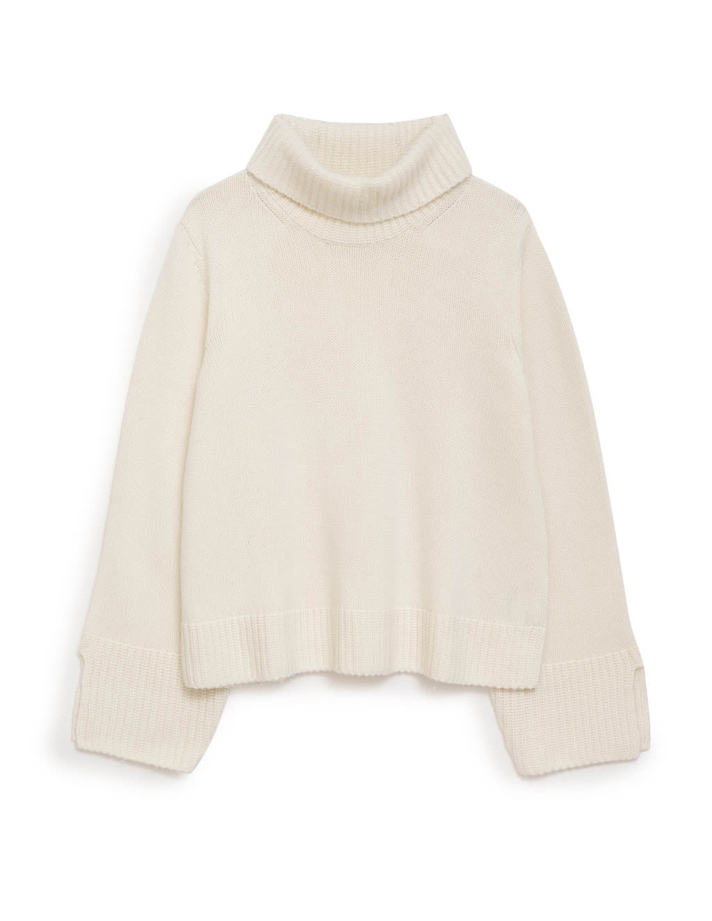 Cozy Cashmere Blend Turtleneck Sweater in Cream