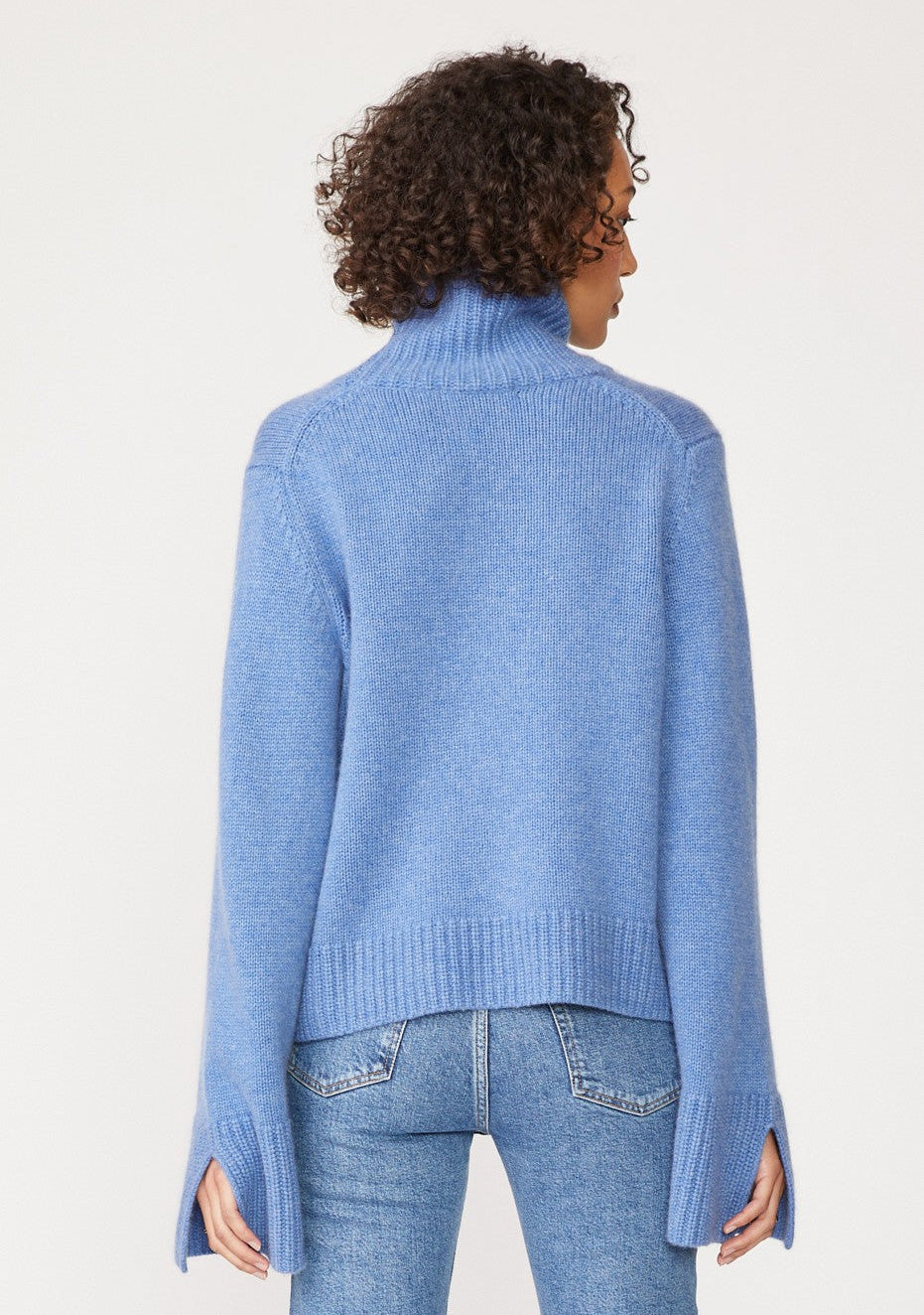 Cozy Cashmere Turtleneck Sweater in Powder Blue