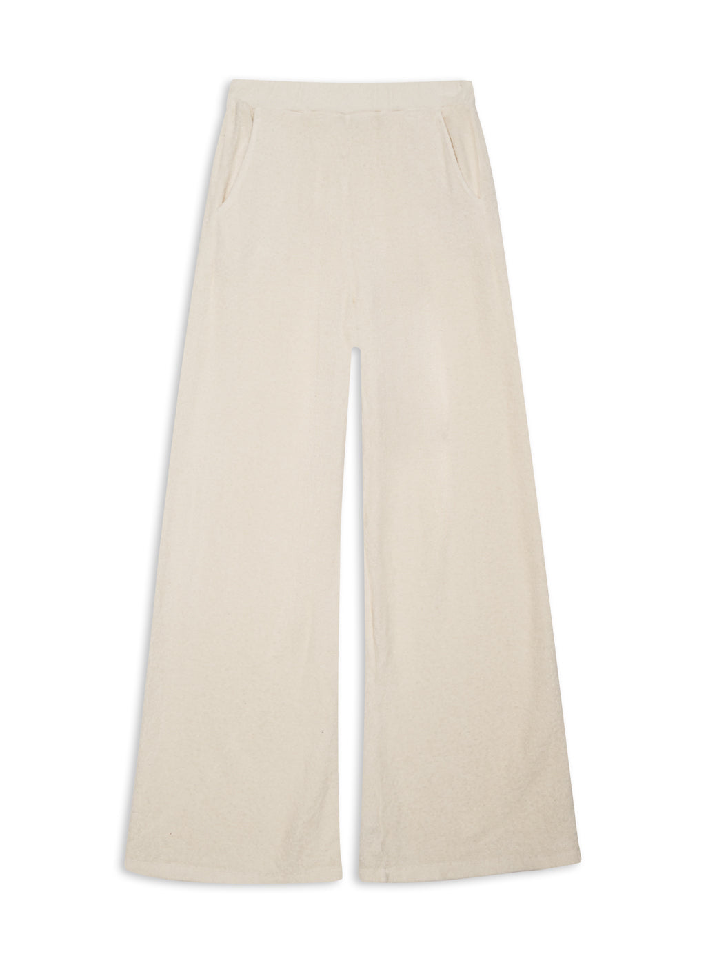 Sherpa Wide Leg Trouser in Cream-front