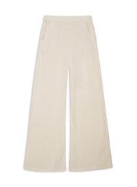 Sherpa Wide Leg Trouser in Cream-front