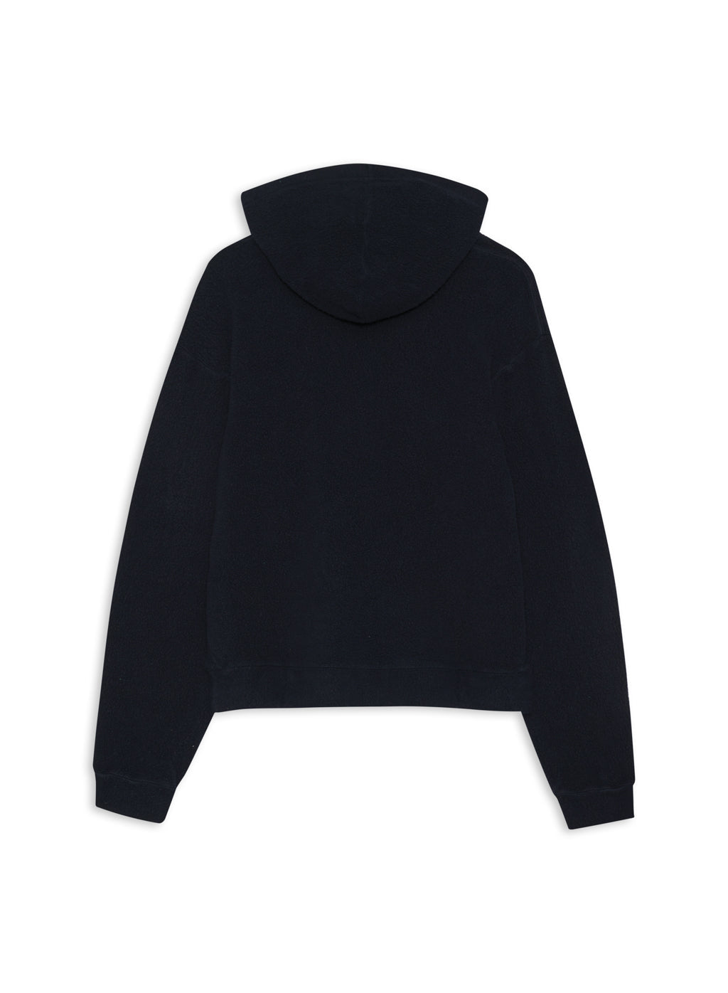 Sherpa Cropped Side Slit Hoodie in New Navy-back