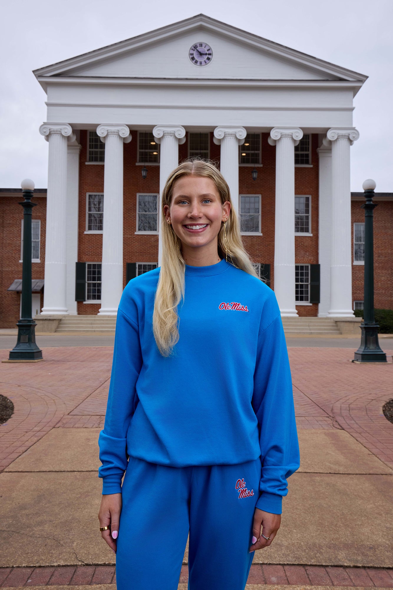 Ole Miss Logo Softest Fleece Crewneck Womens Sweatshirt