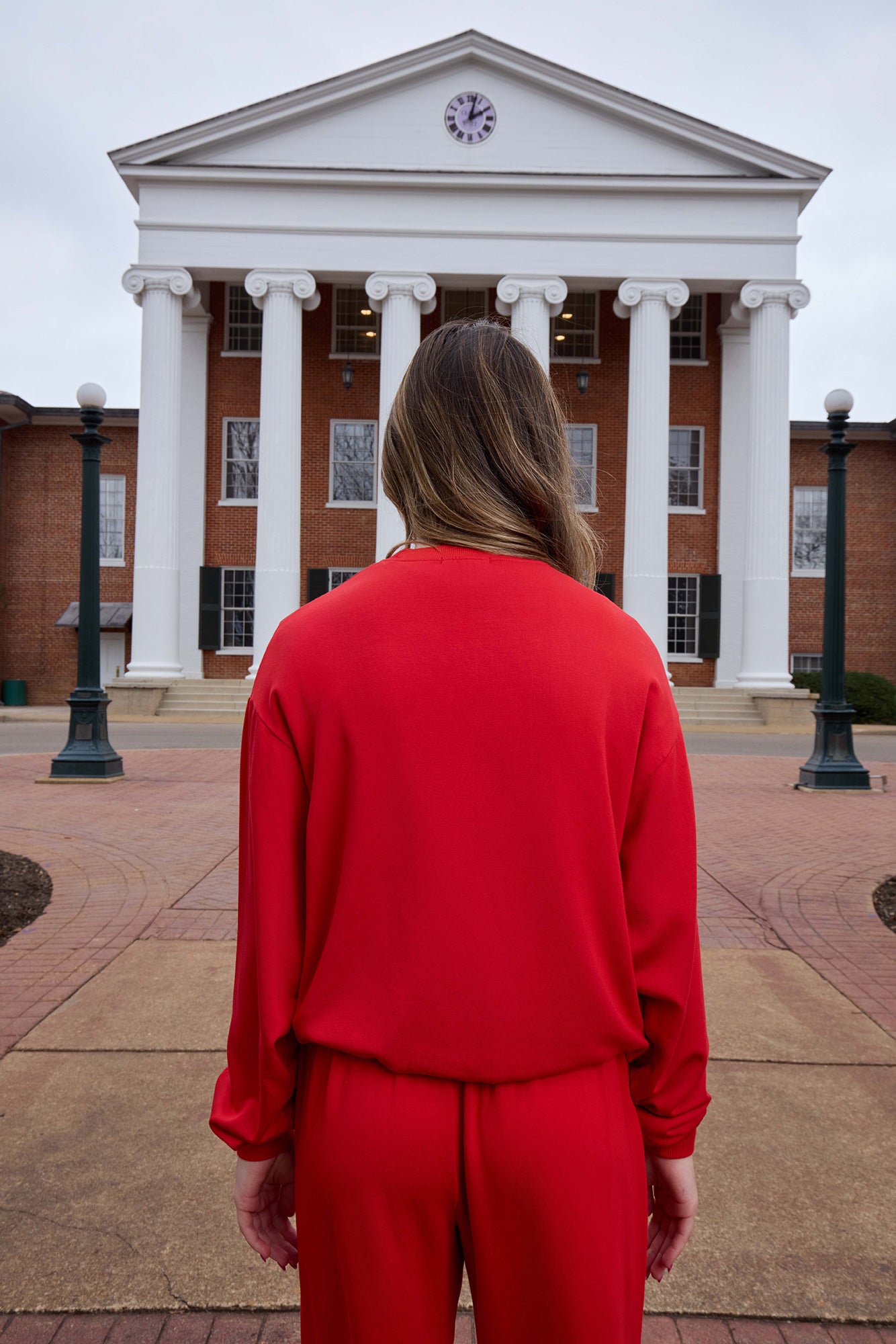Ole Miss Logo Softest Fleece Crewneck Womens Sweatshirt