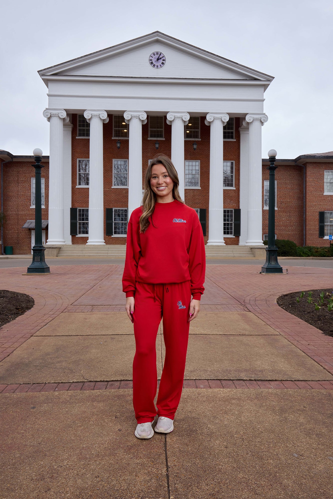 Ole Miss Logo Softest Fleece Crewneck Womens Sweatshirt