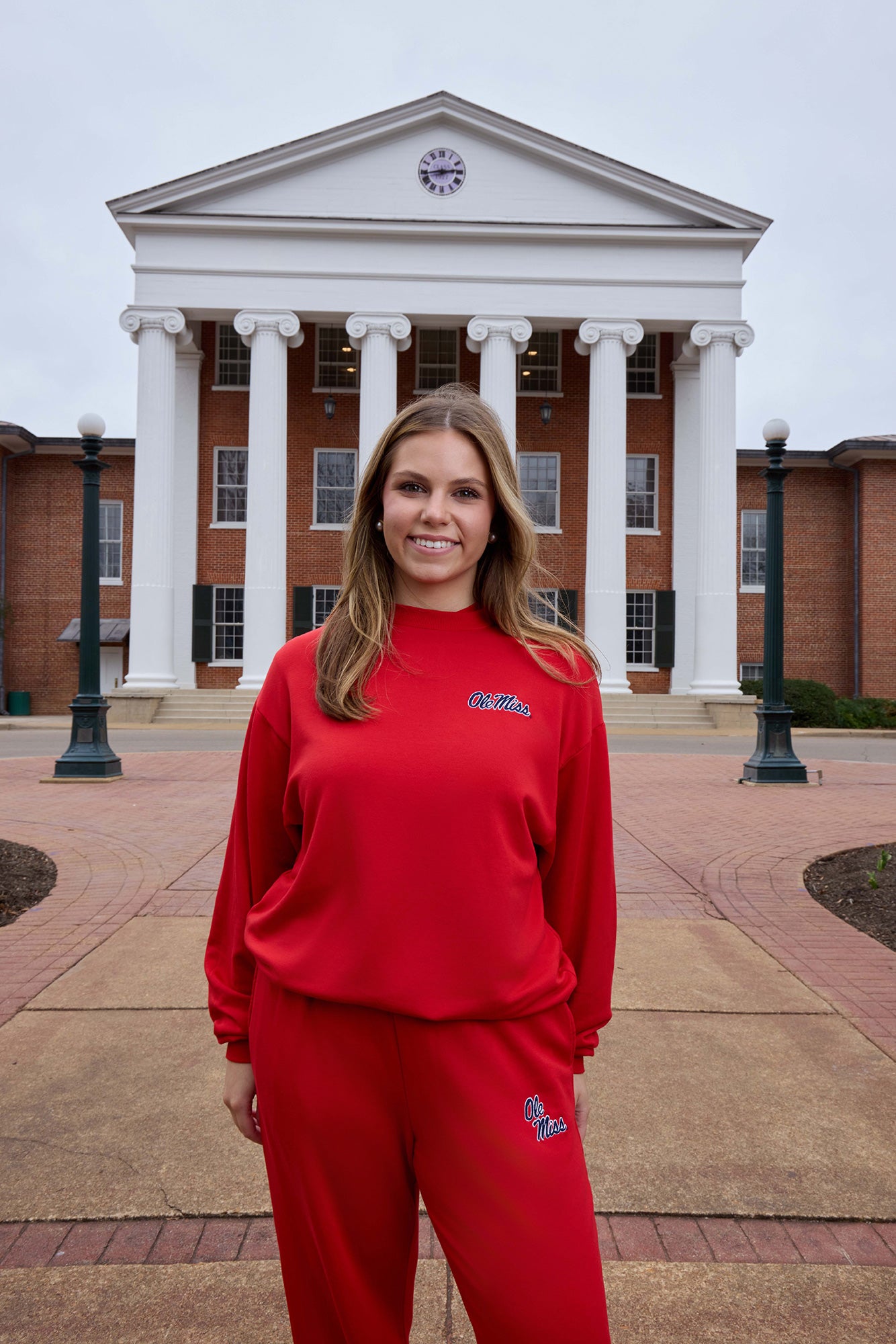 Ole Miss Logo Softest Fleece Crewneck Womens Sweatshirt