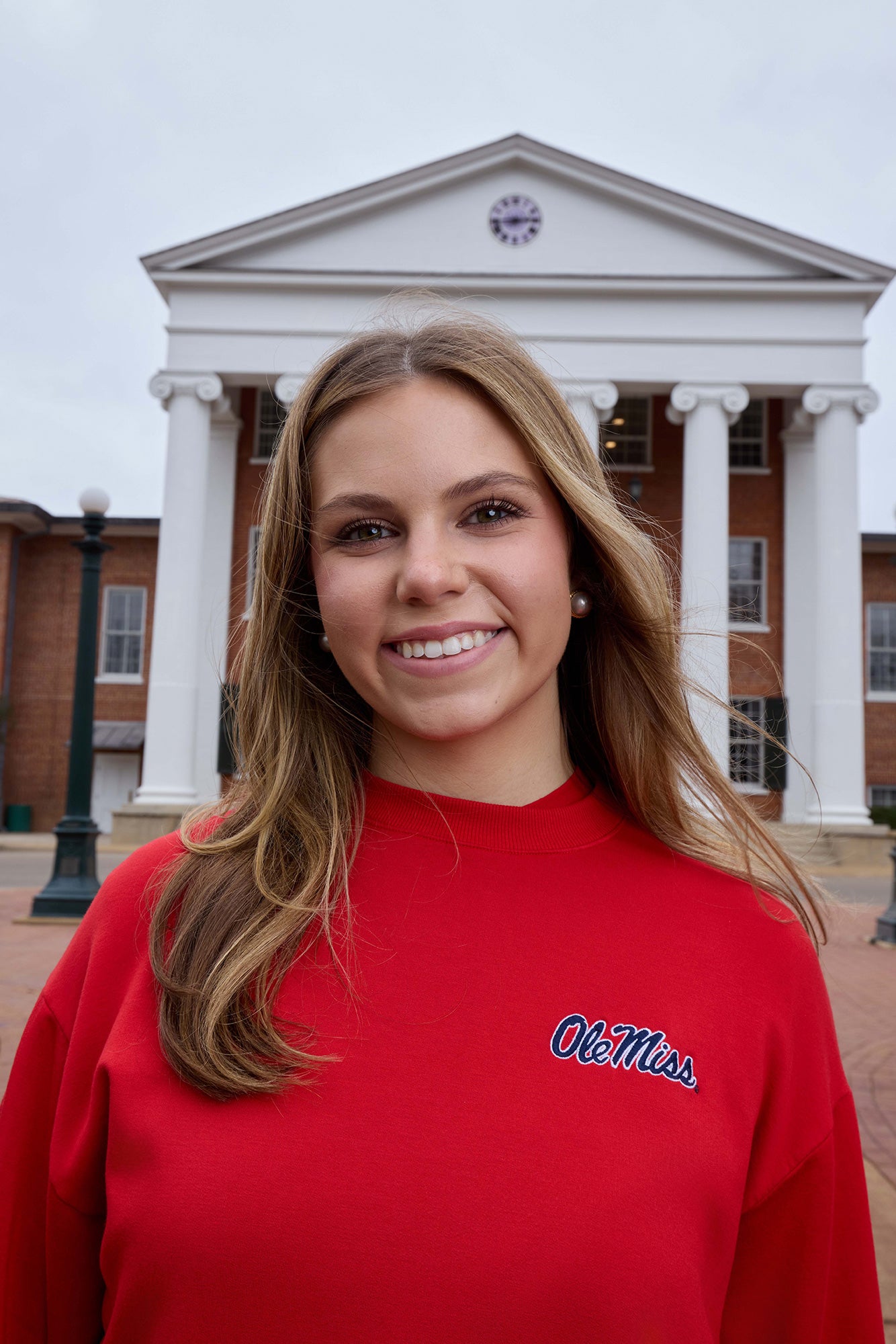 Ole Miss Logo Softest Fleece Crewneck Womens Sweatshirt