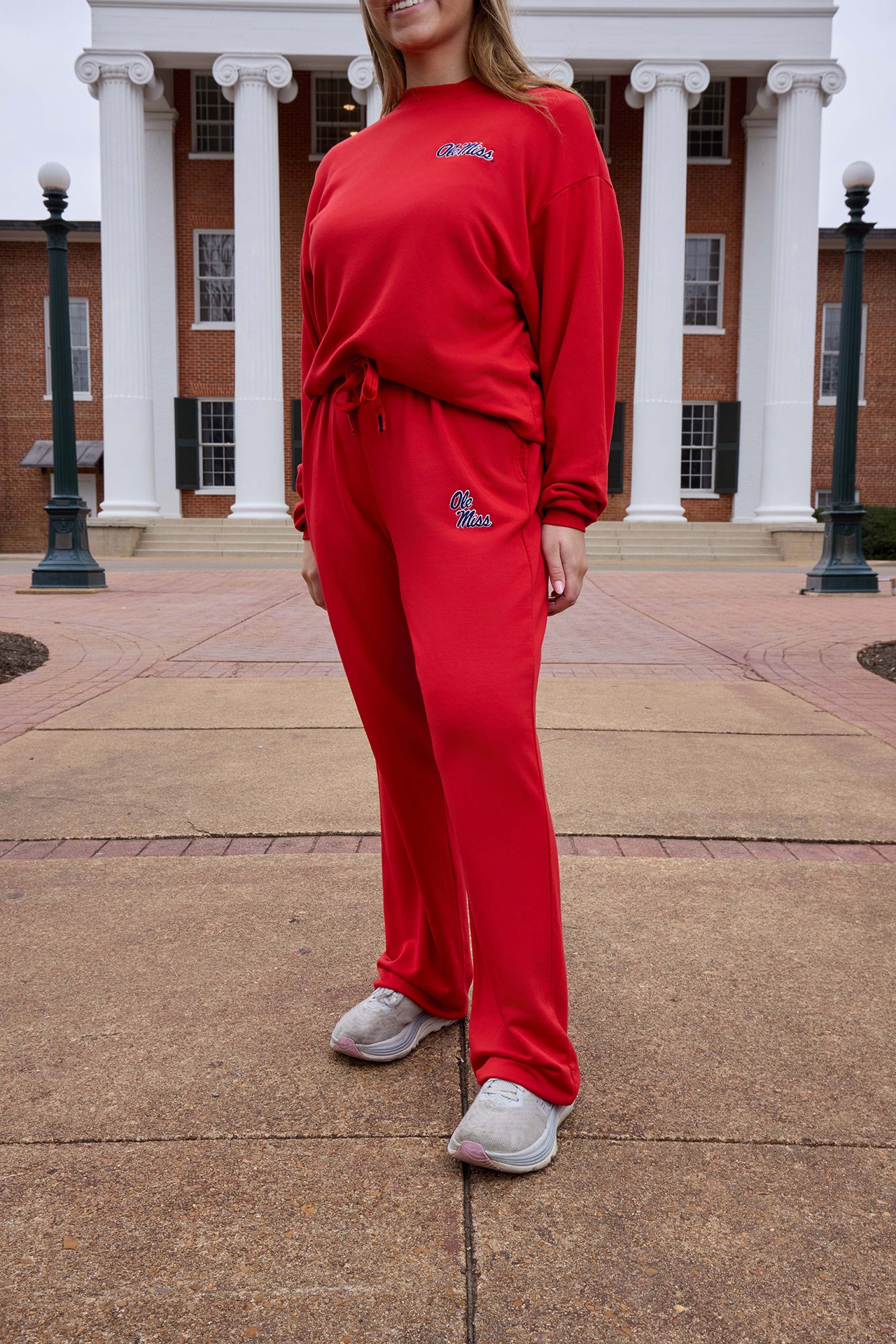 Ole Miss Logo Softest Fleece Straight Leg Womens Sweatpant