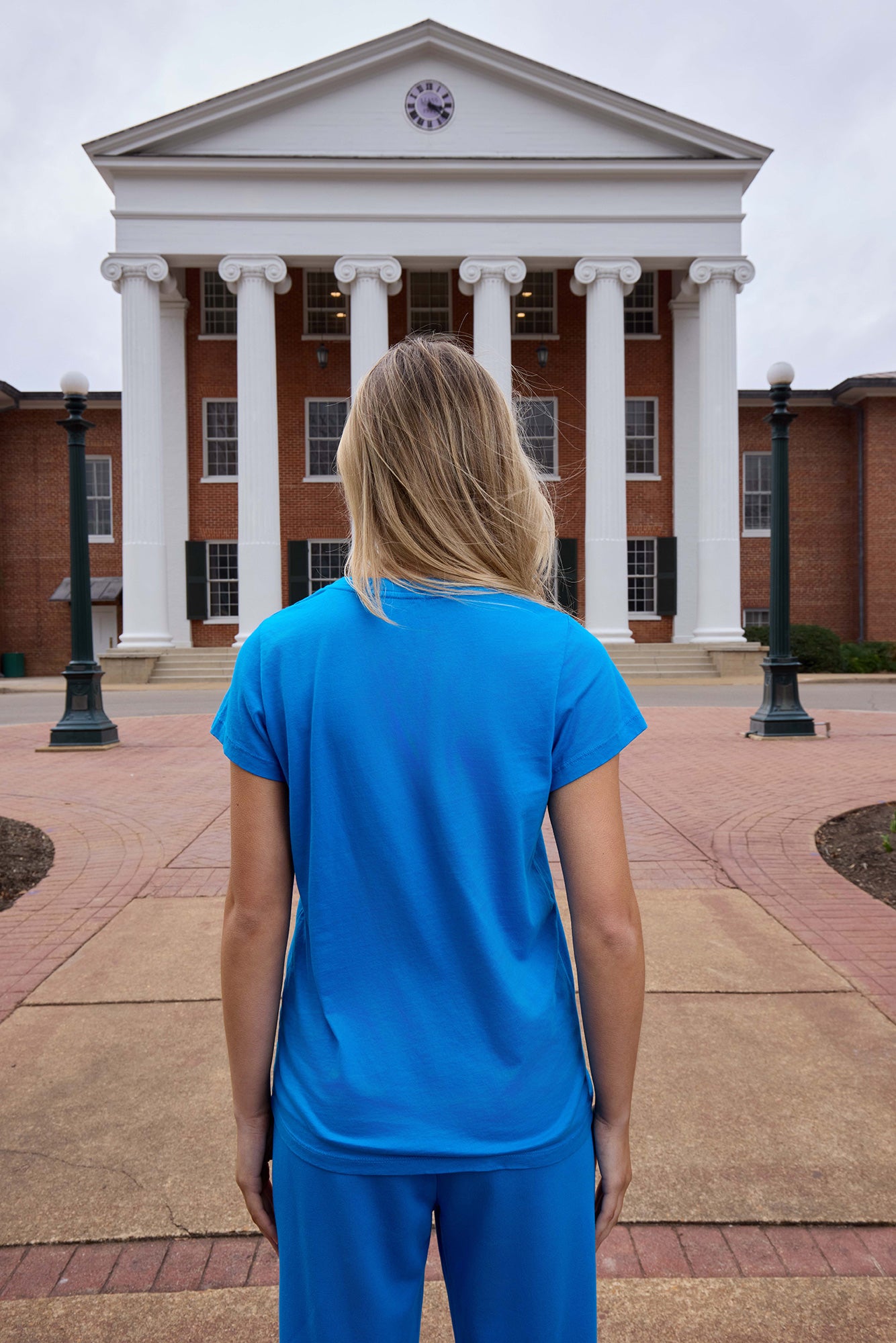 Ole Miss Logo Cloud Crew Neck Womens Tee