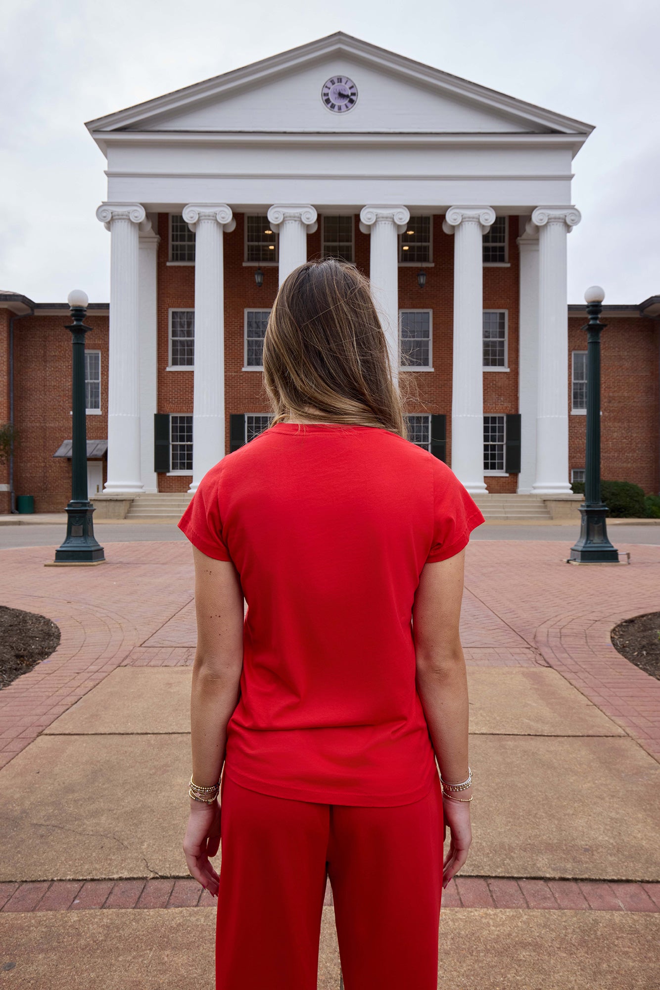 Ole Miss Logo Cloud Crew Neck Womens Tee