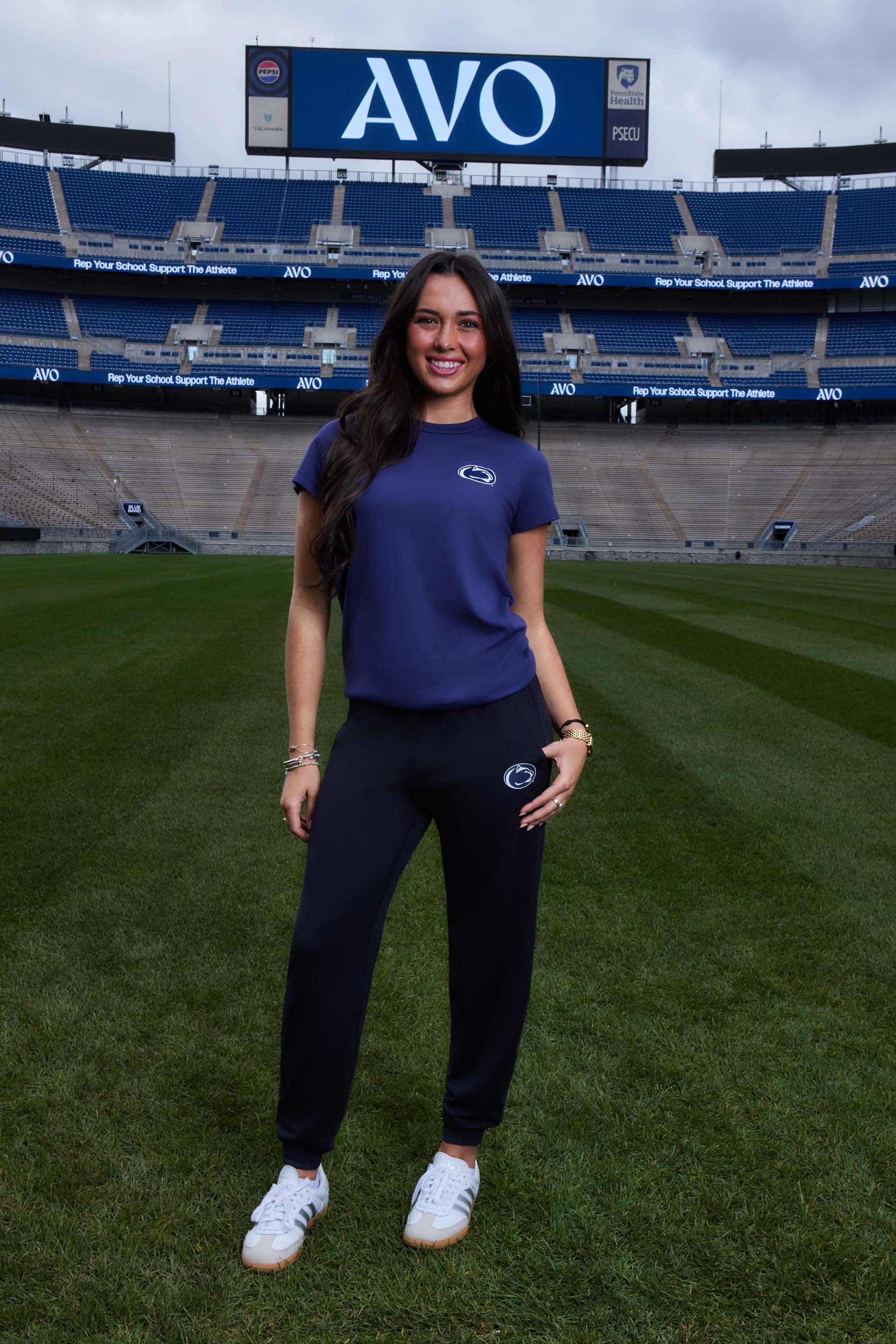 Penn State Logo Cloud Knit Crew Neck Womens Tee