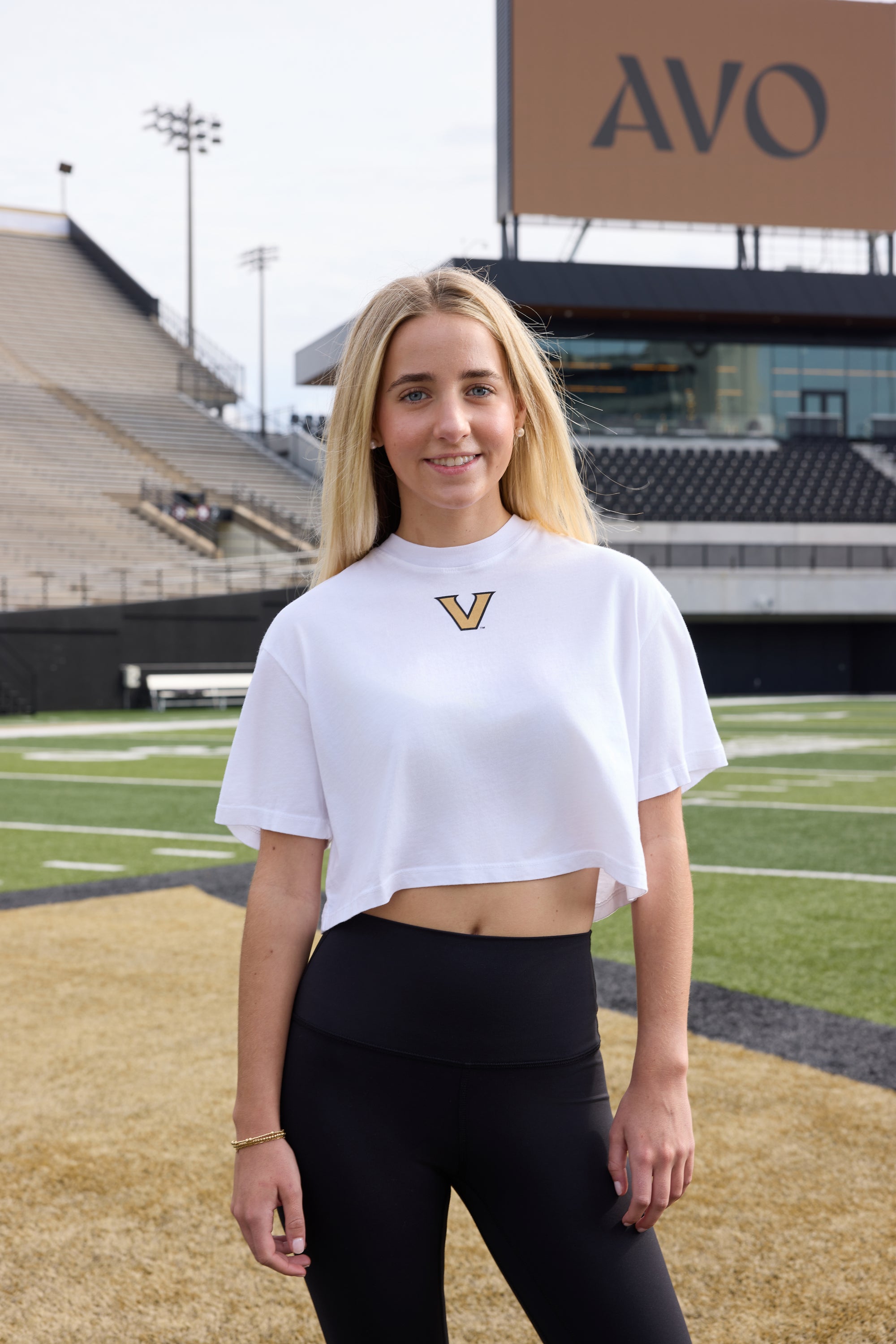 VANDY Logo Cloud Boxy Crop Womens Tee