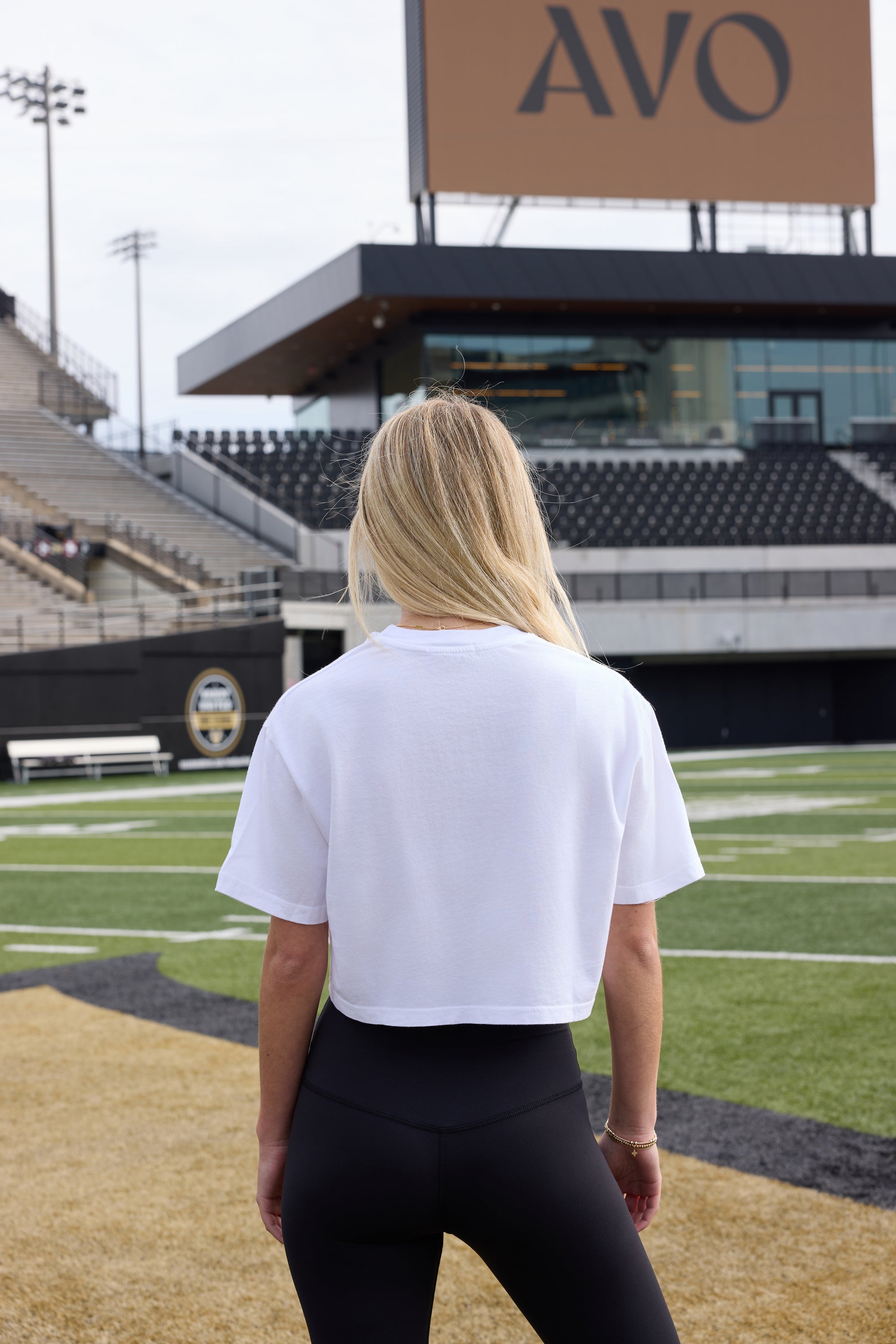 VANDY Logo Cloud Boxy Crop Womens Tee