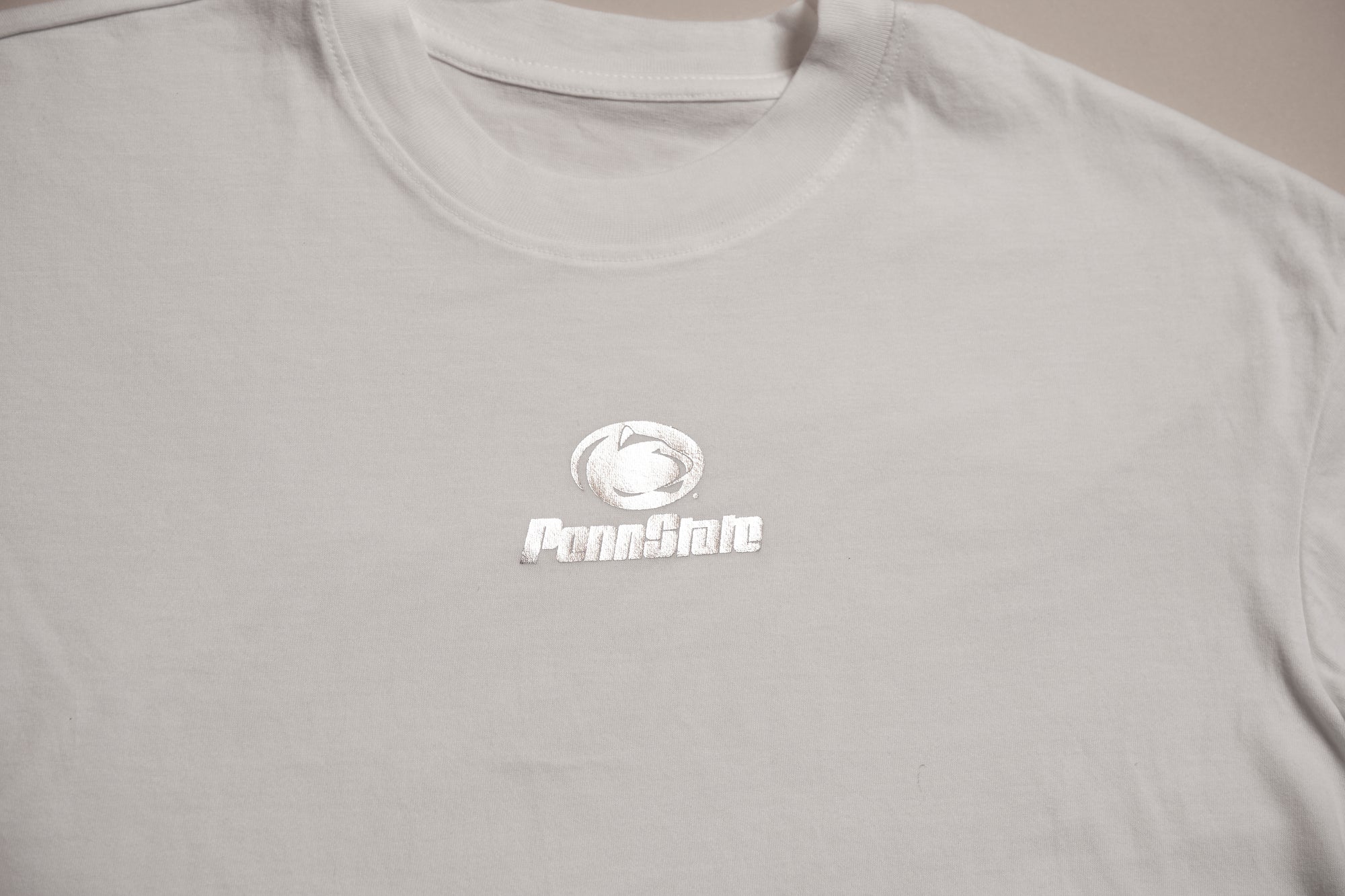 Penn State Women's Cloud Jersey Boxy Crop Tee with Silver Foil Printed Vault Logo