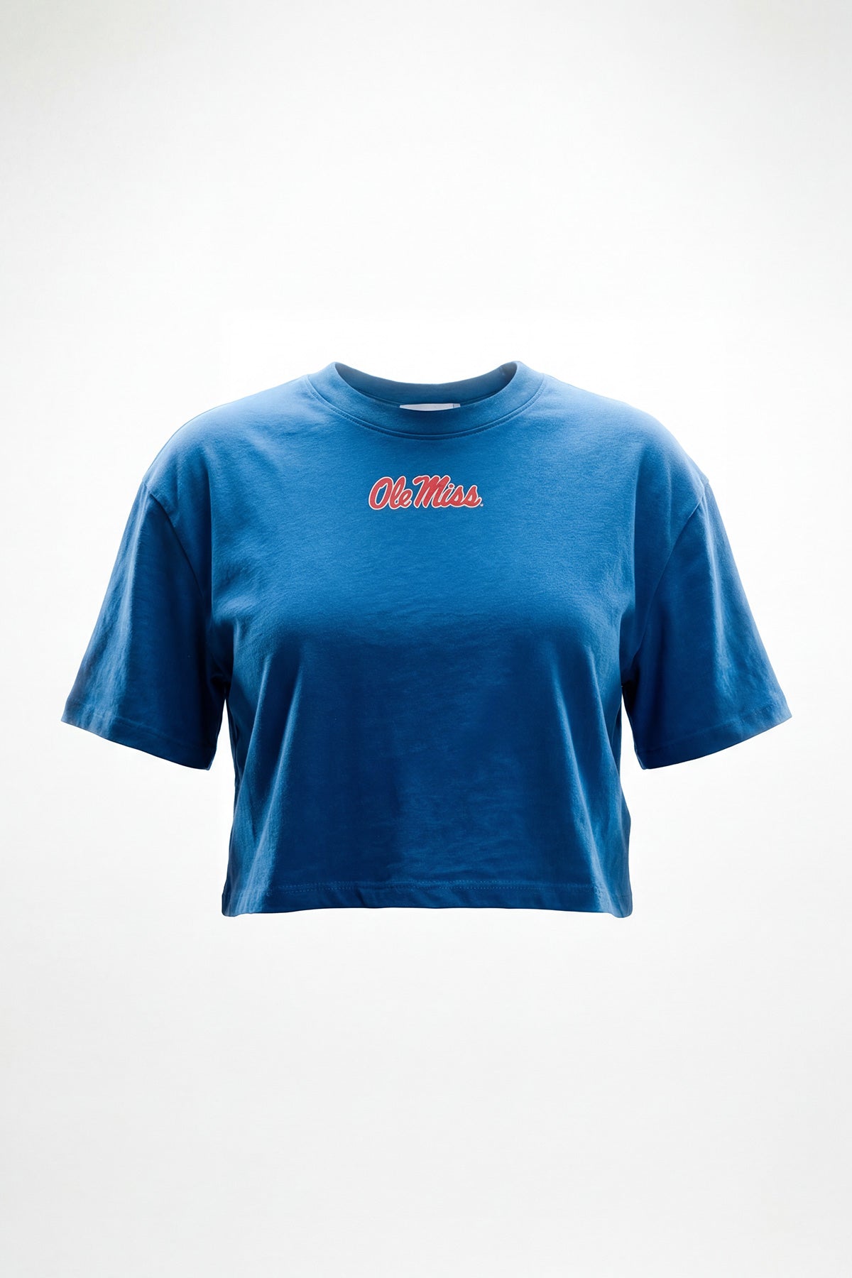 Ole Miss Logo Cloud Boxy Crop Womens Tee