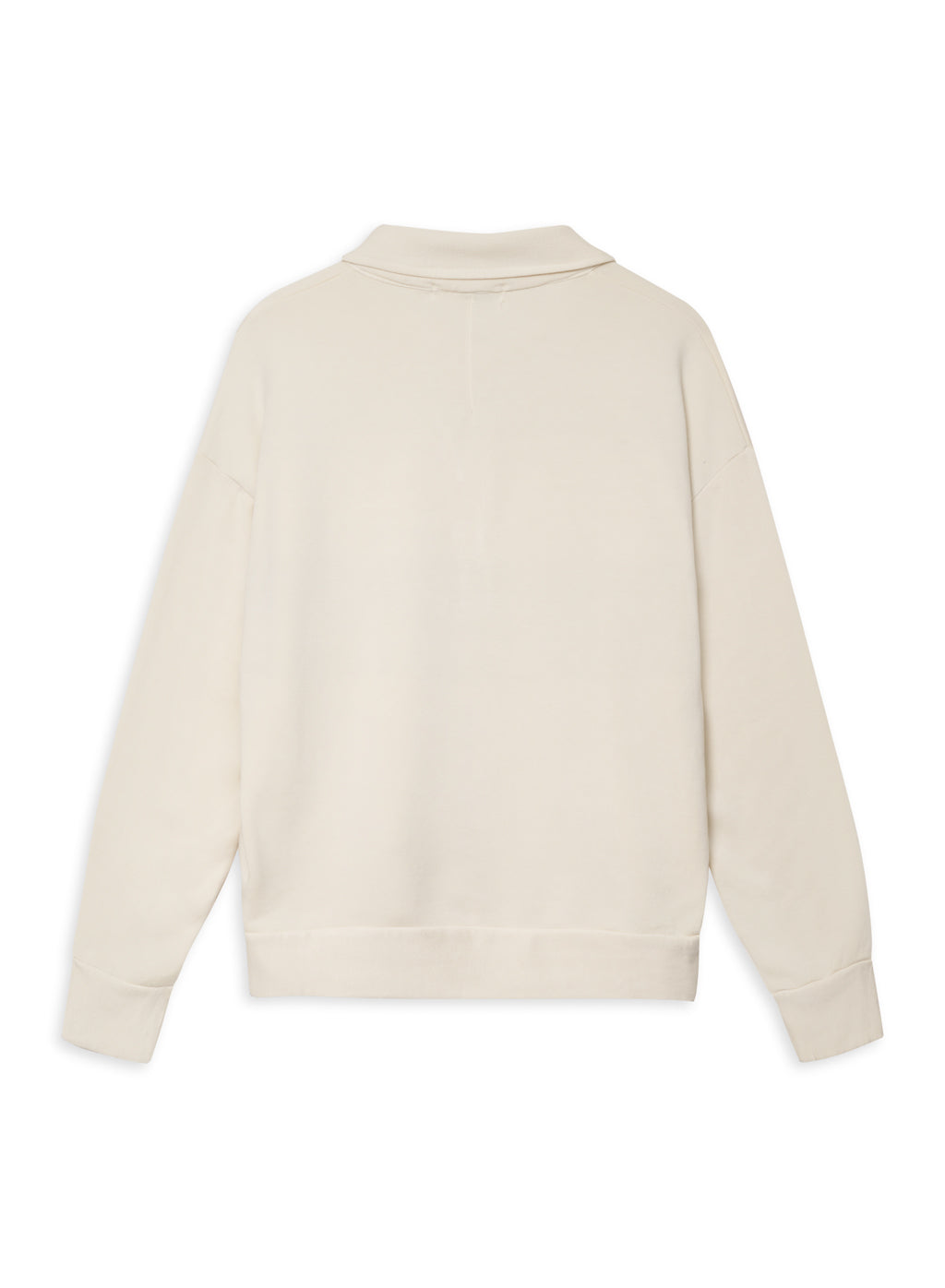 cream oversized long sleeve polo back view