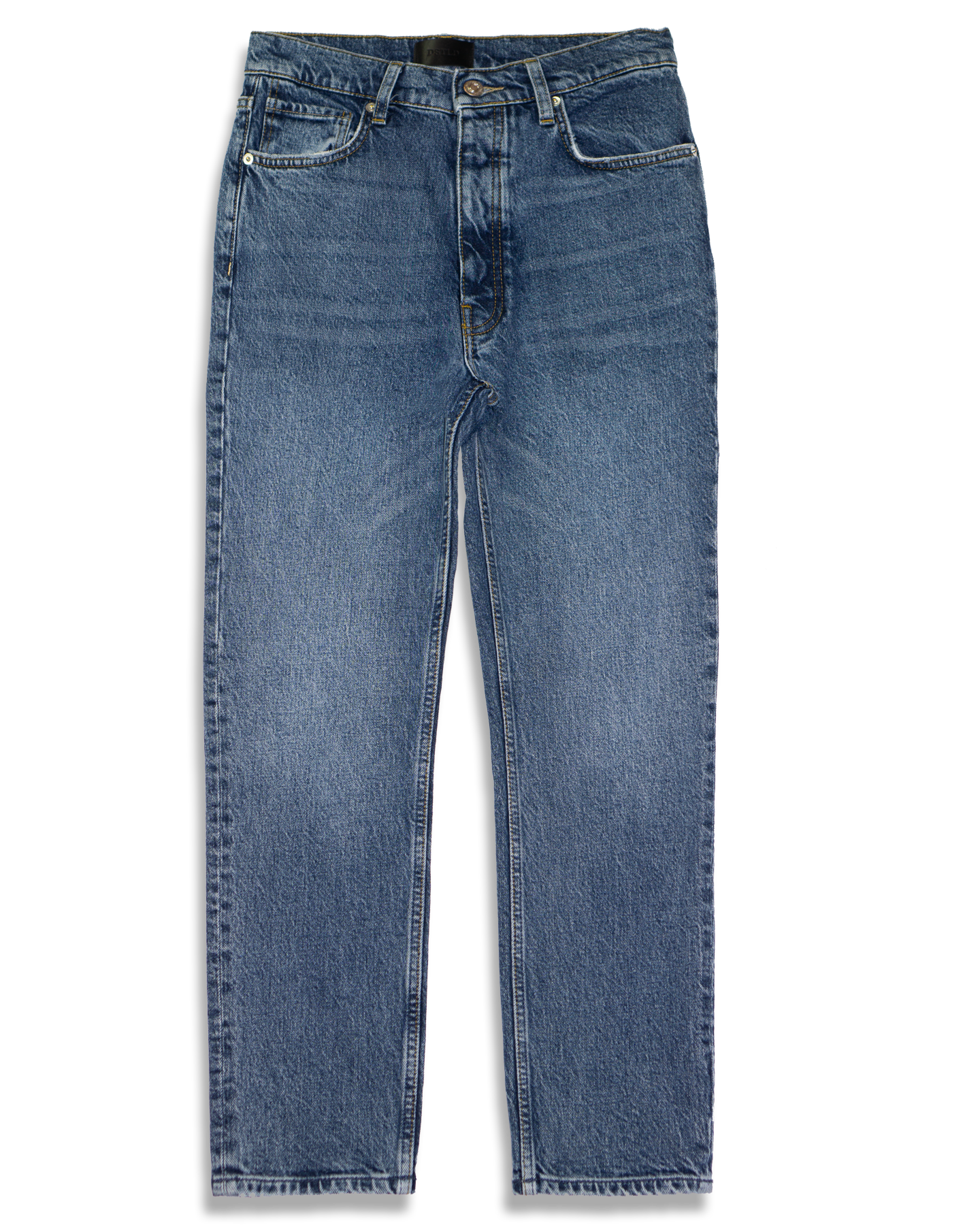 ABSLT Cigarette Straight Jeans in Medium Blue Heritage