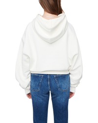 Women's Crop Hoodie in Off White-back