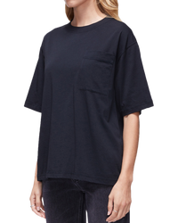 Women's Relaxed Tee in Black Beauty-3/4 side