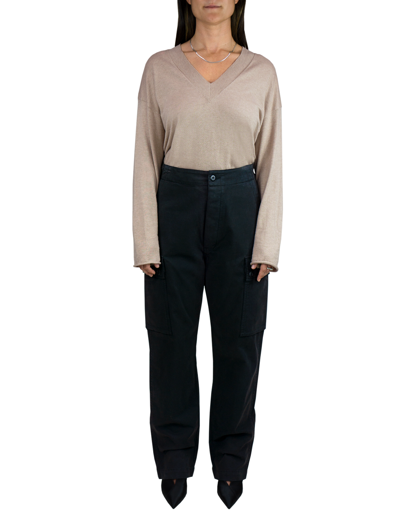 Women's Cargo Pant in Black-full view (front)