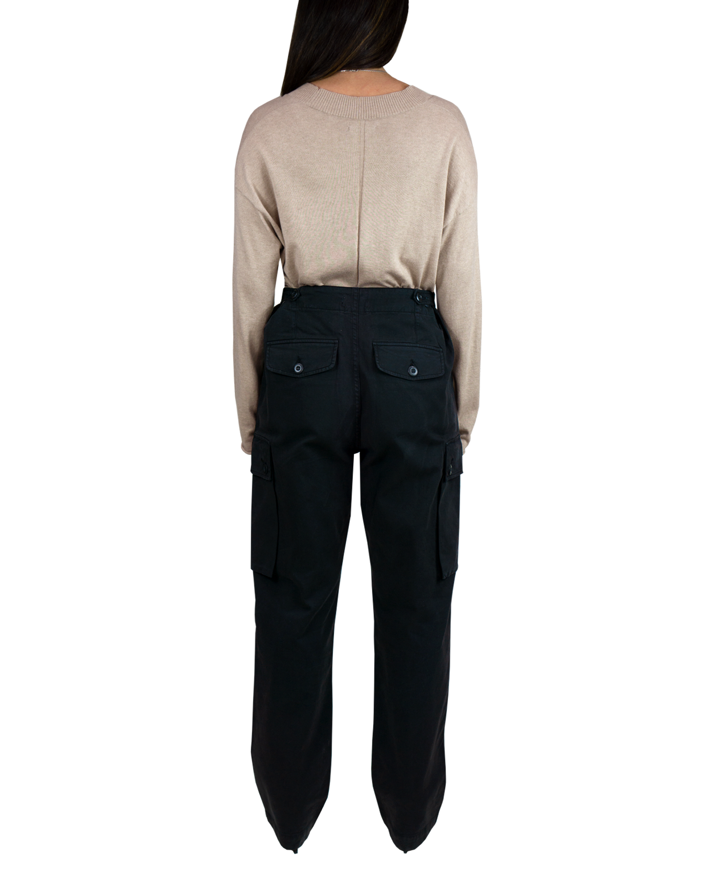 Women's Cargo Pant in Black-full view (back)