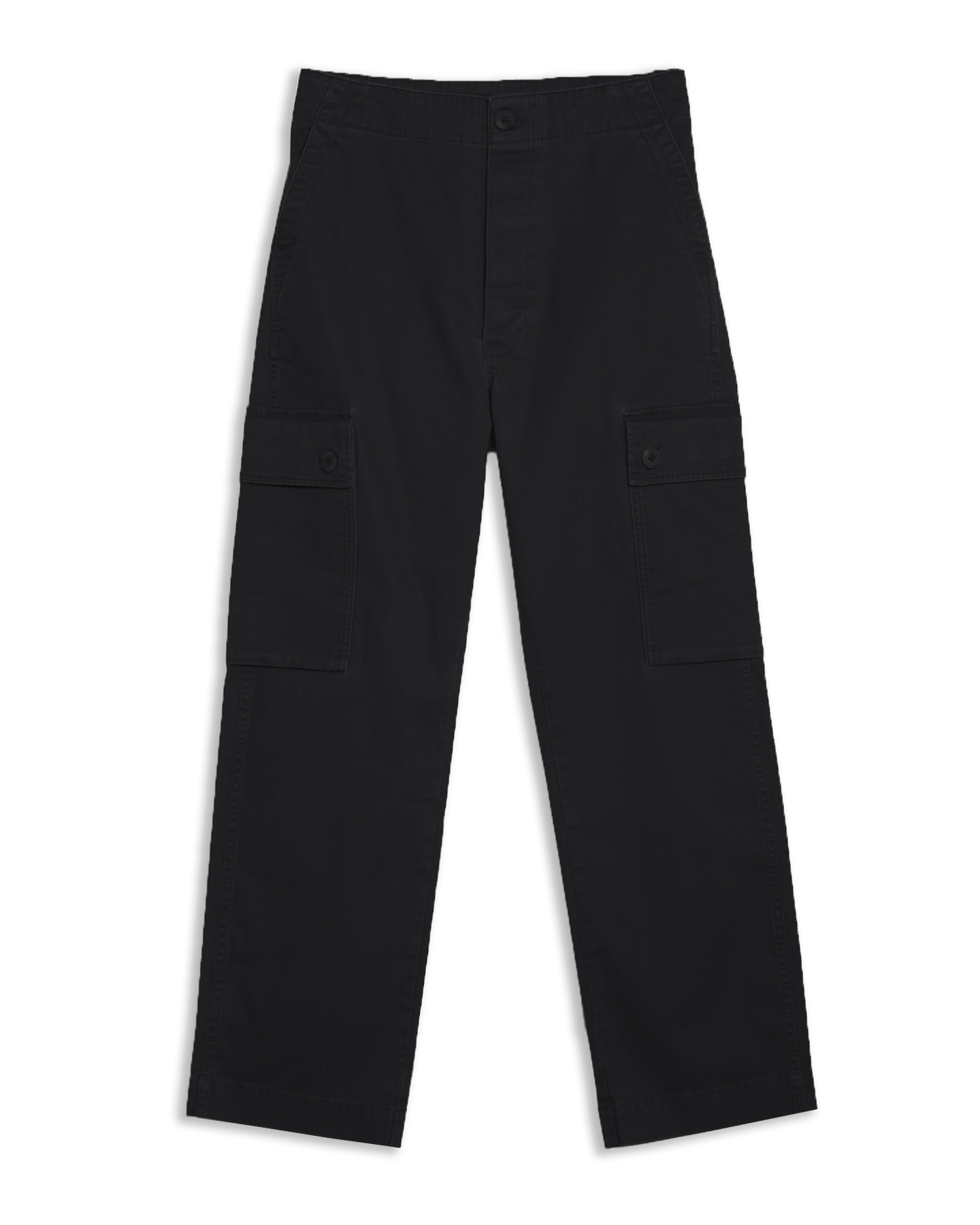 Women's Cargo Pant in Black-flat lay (front)