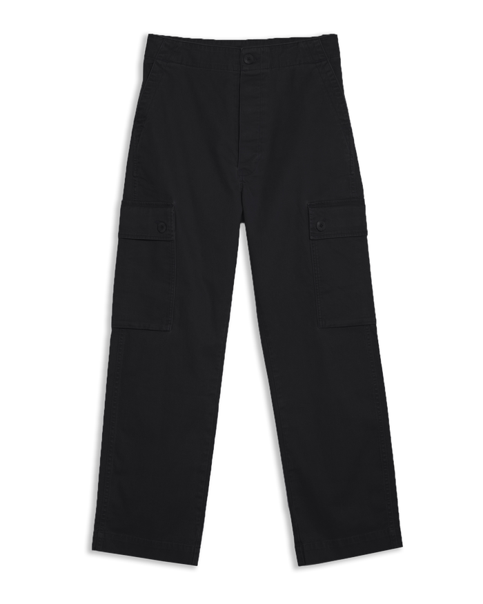 Women's Cargo Pant in Black-flat lay (front)