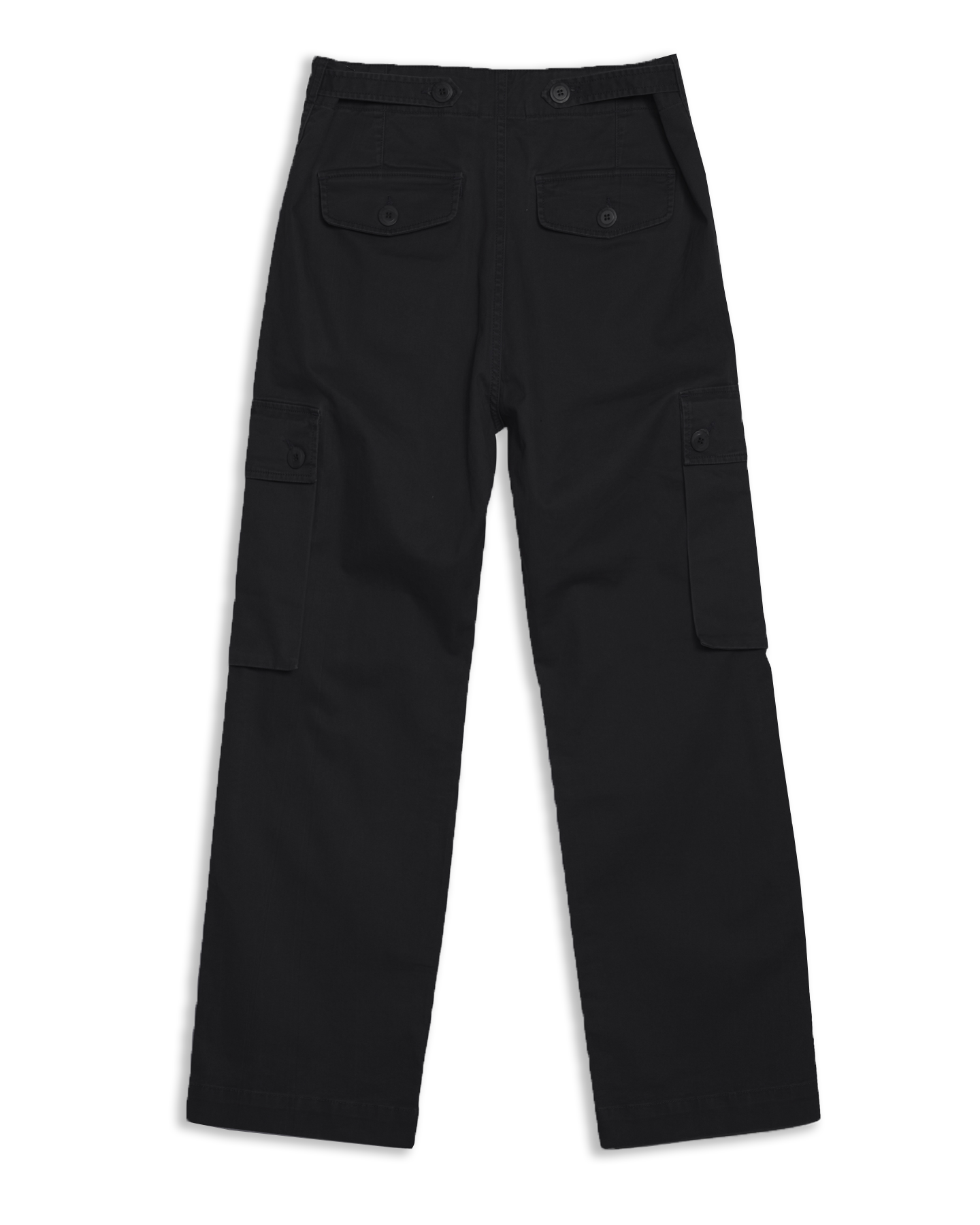 Women's Cargo Pant in Black-flat lay (back)