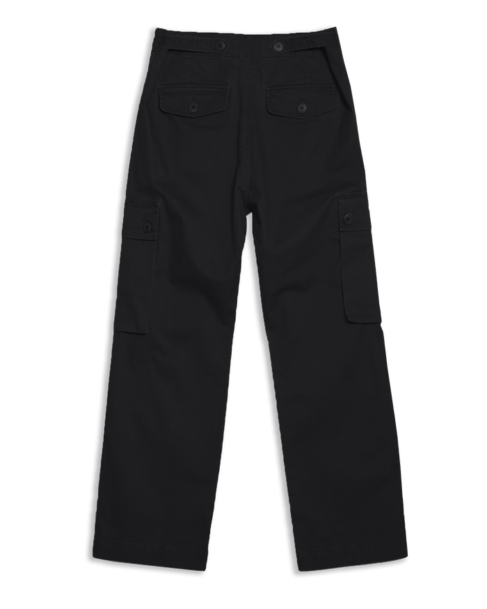 Women's Cargo Pant in Black-flat lay (back)