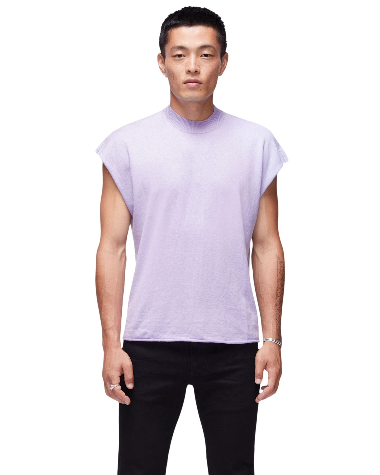 Cashmere Sleeveless Sweater in Lilac