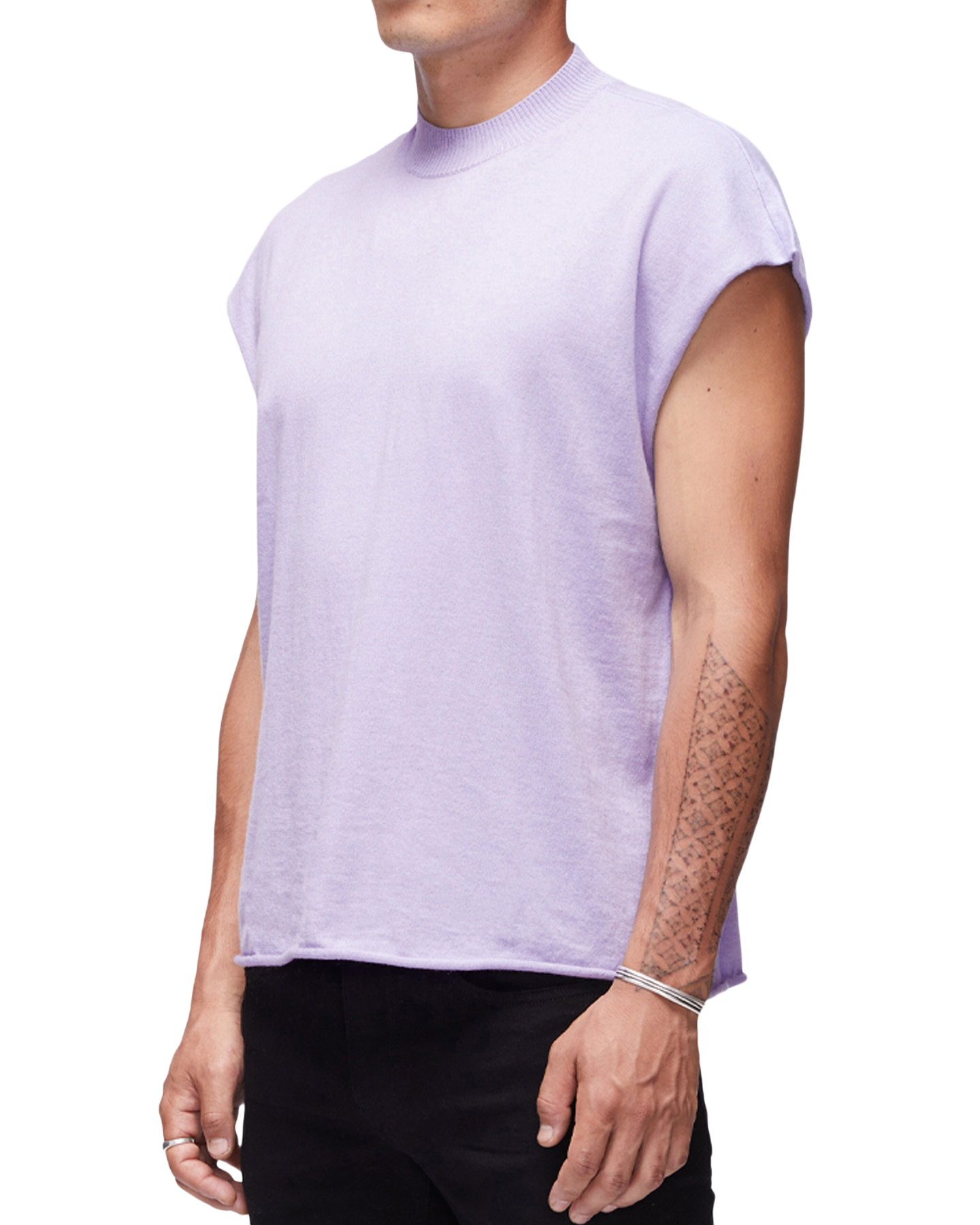 Cashmere Sleeveless Sweater in Lilac