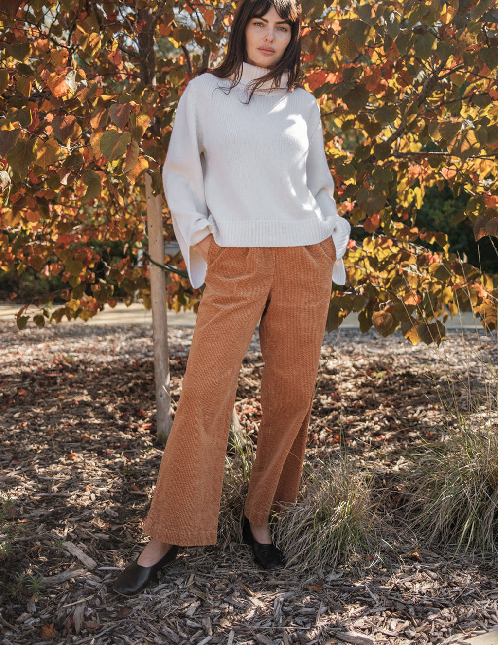 Cozy Cashmere Blend Turtleneck Sweater in Cream