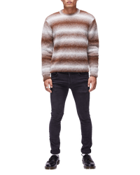 Unisex Crewneck Space Dye Sweater in Chocolate-front