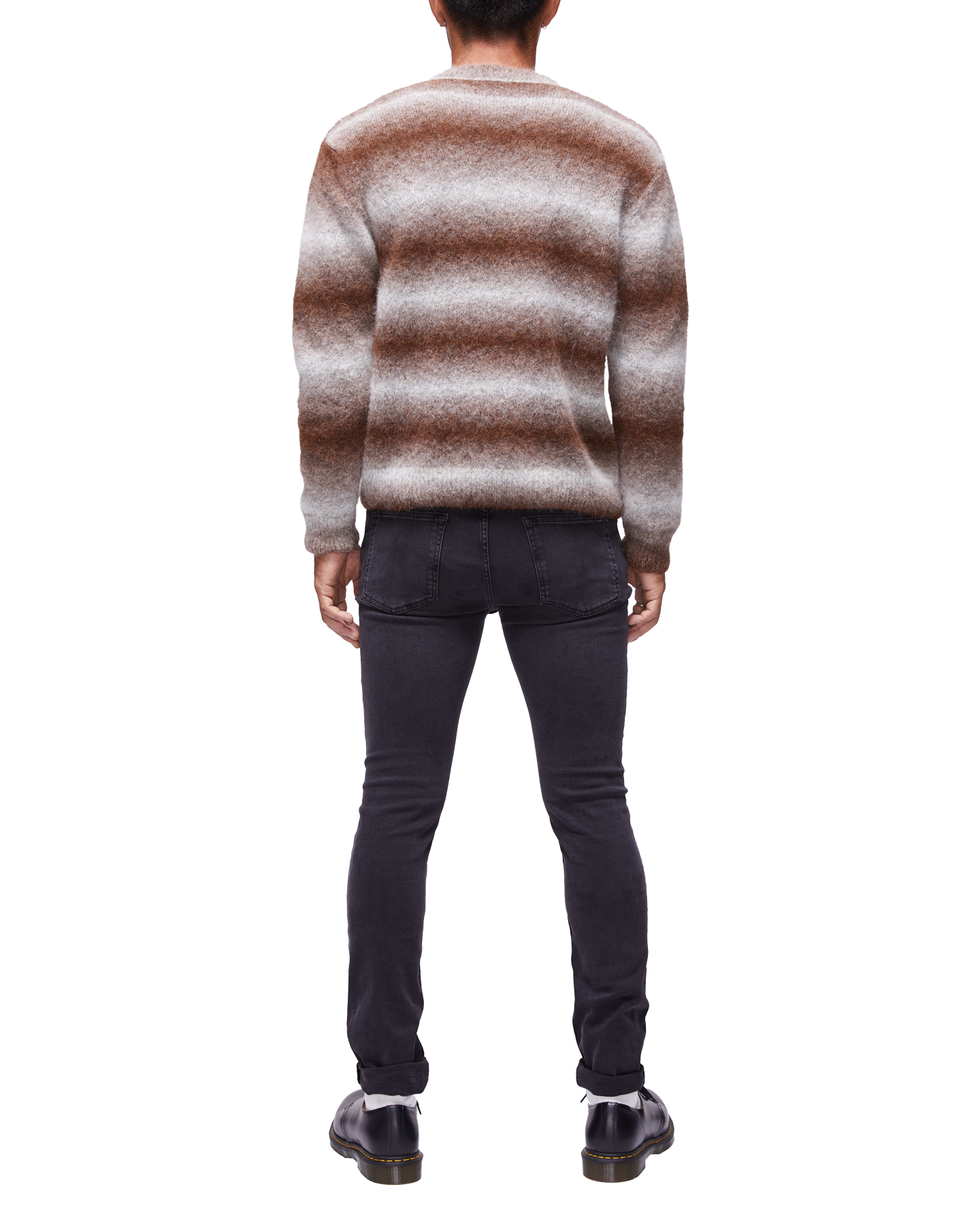 Unisex Crewneck Space Dye Sweater in Chocolate-back (man)