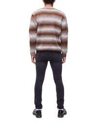 Unisex Crewneck Space Dye Sweater in Chocolate-back (man)