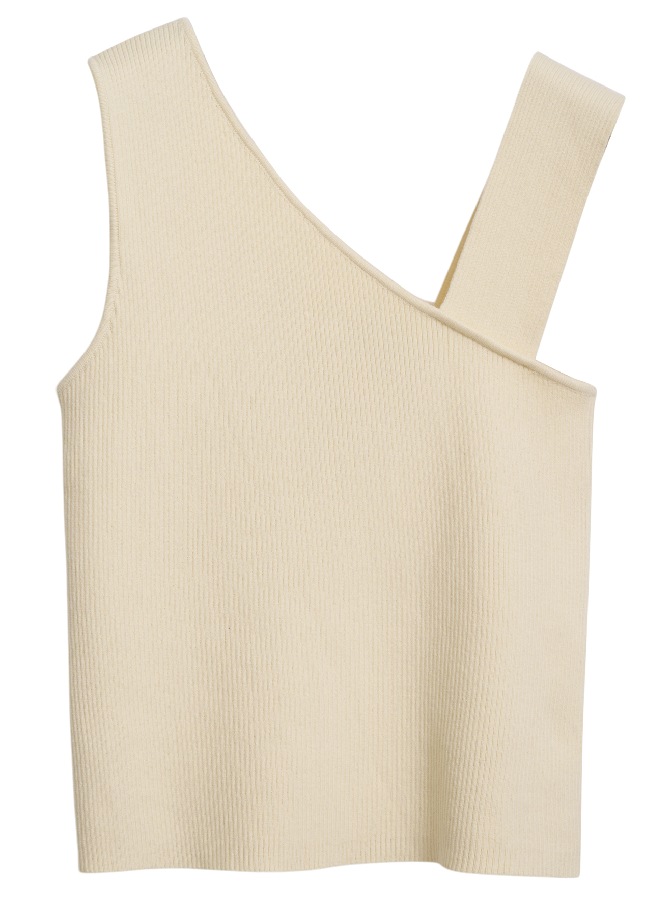 Asymmetrical Rib Tank in Buttercream