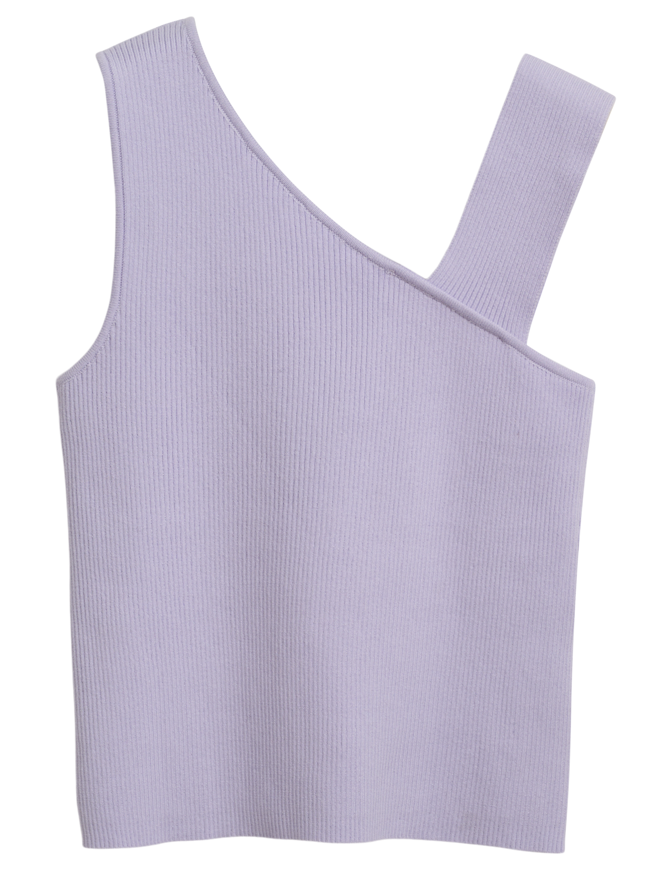 Asymmetrical Rib Tank in Lilac