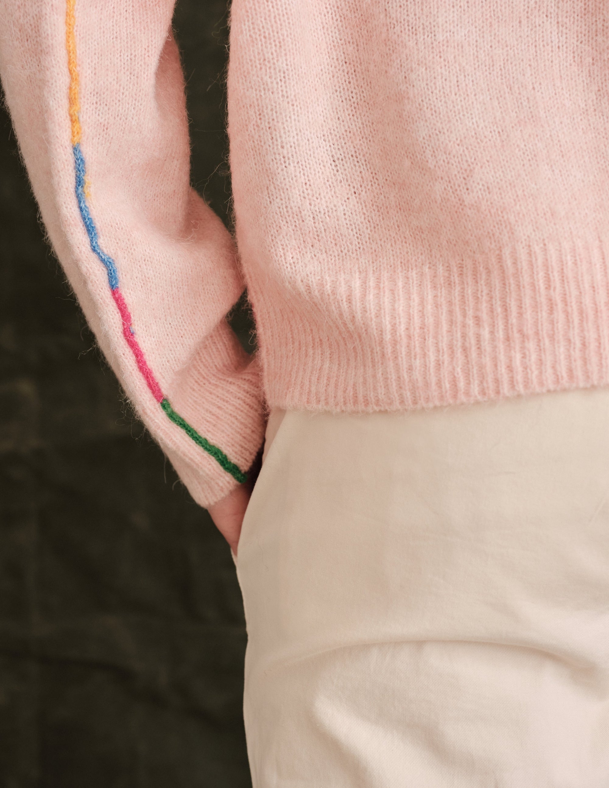 Rainbow Oversized Sweater In Quartz