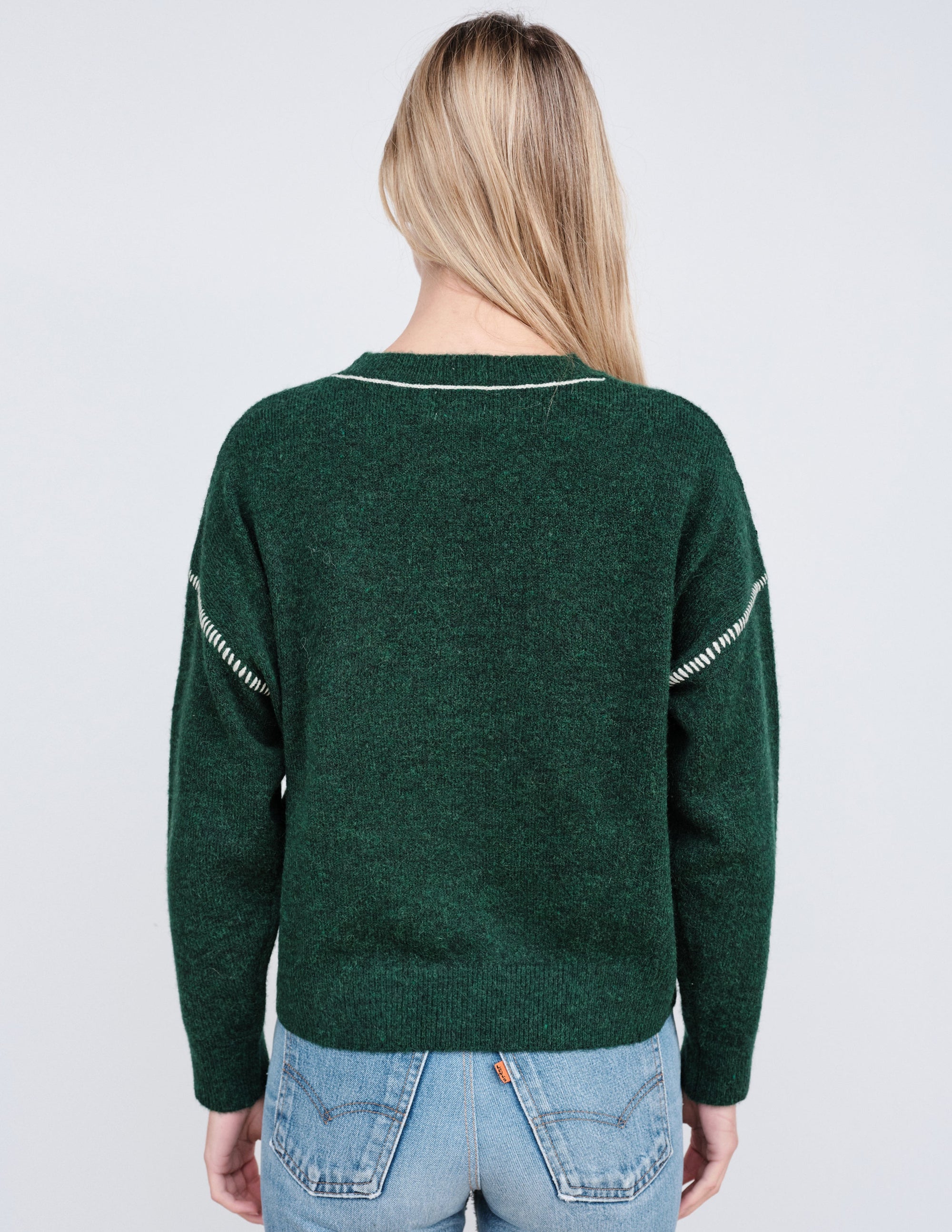 Oversized Sweater in Jade/Cream