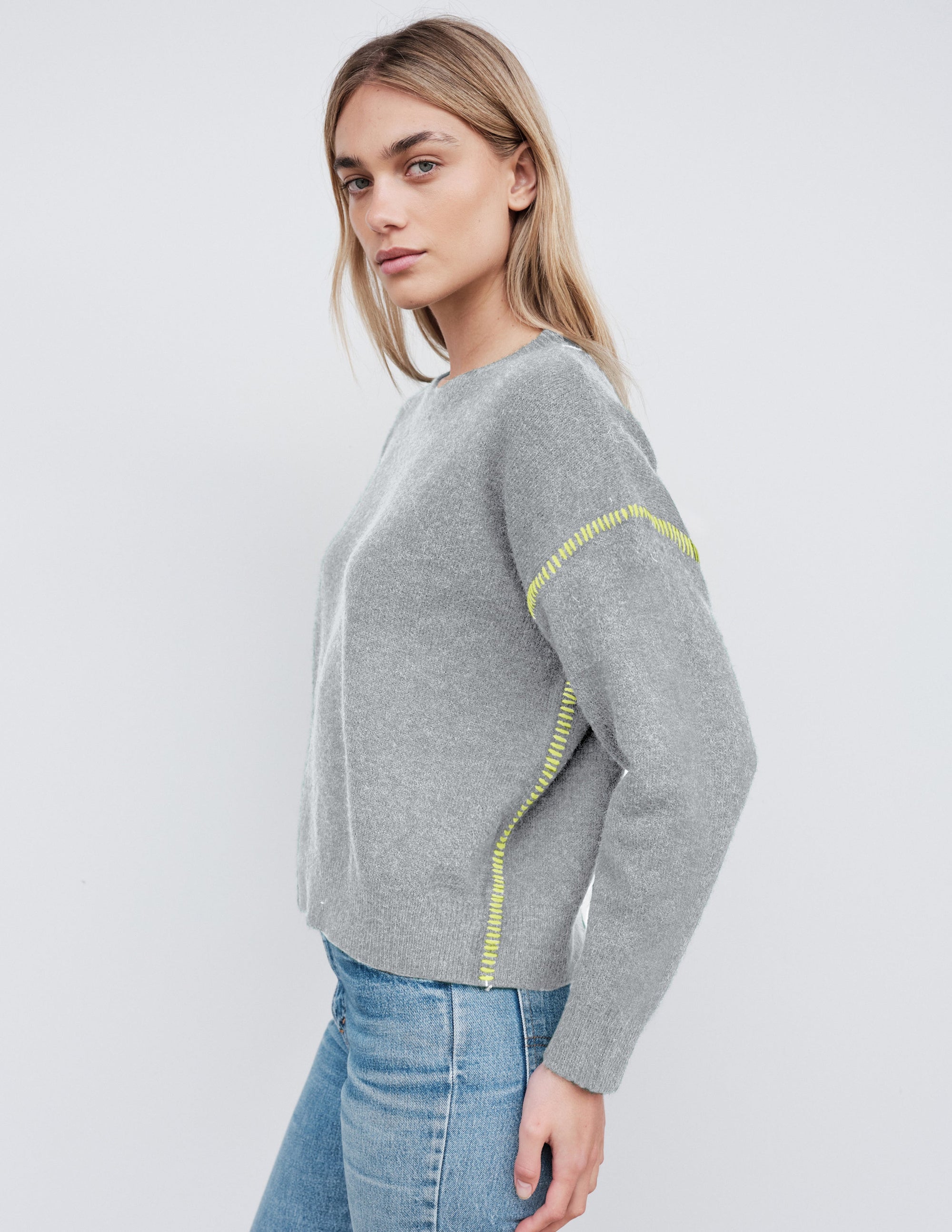 Oversized Sweater in Moonstone/Lime