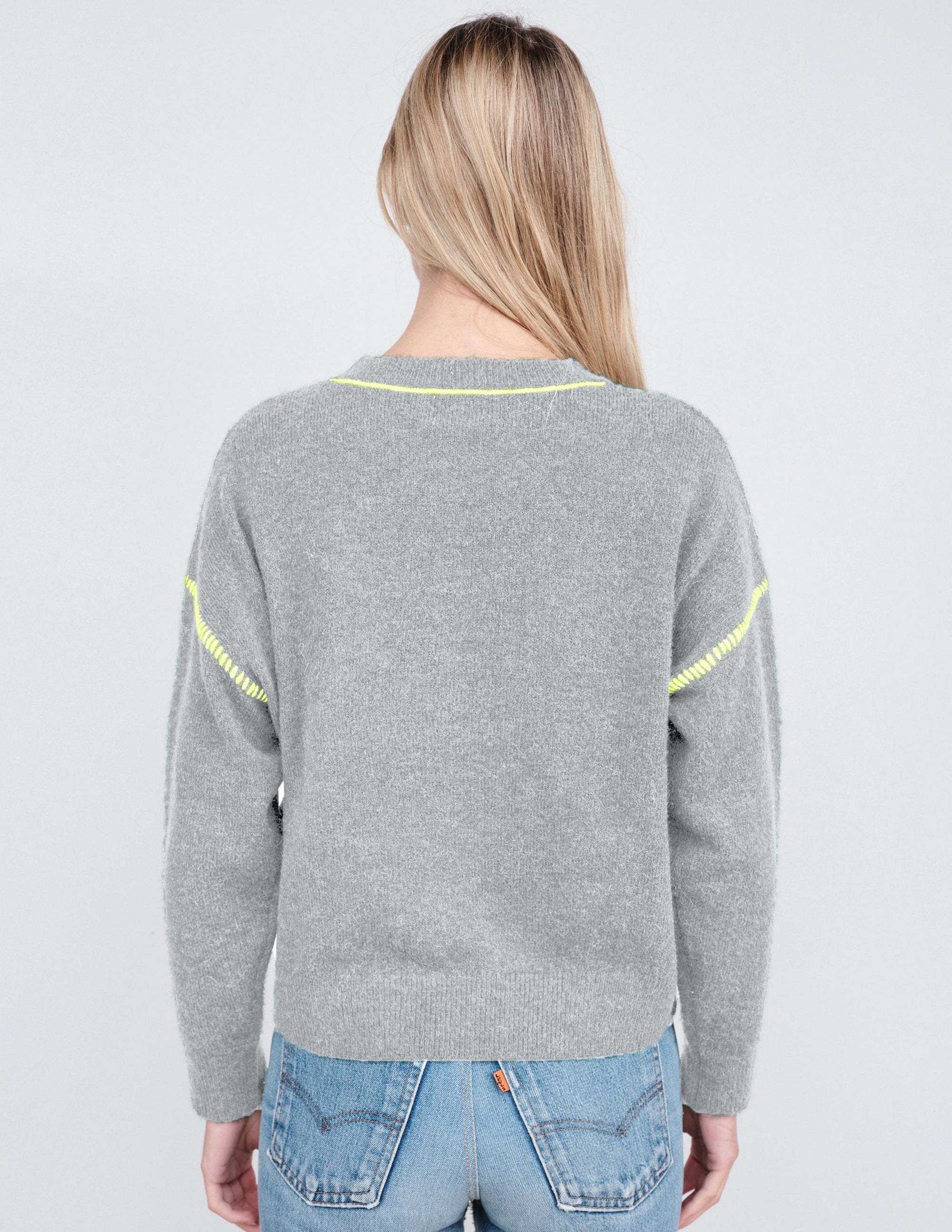 Oversized Sweater in Moonstone/Lime