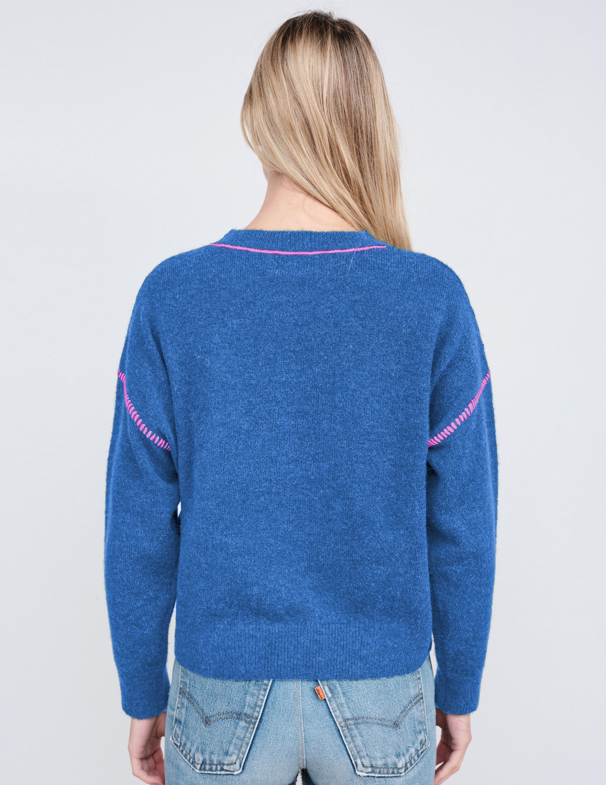 Oversized Sweater in Sapphire/Cerise