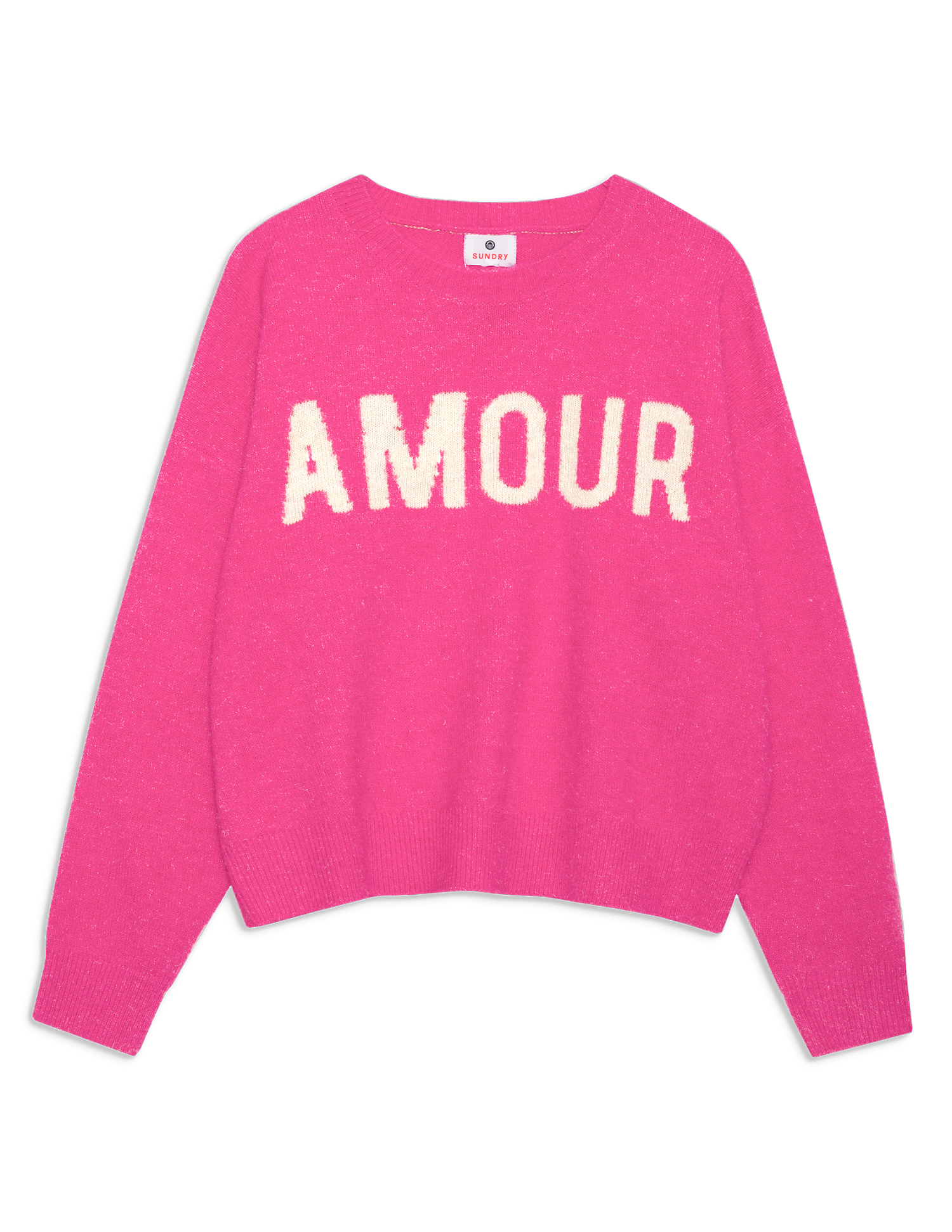 Amour Oversize Sweater in Cerise/Cream