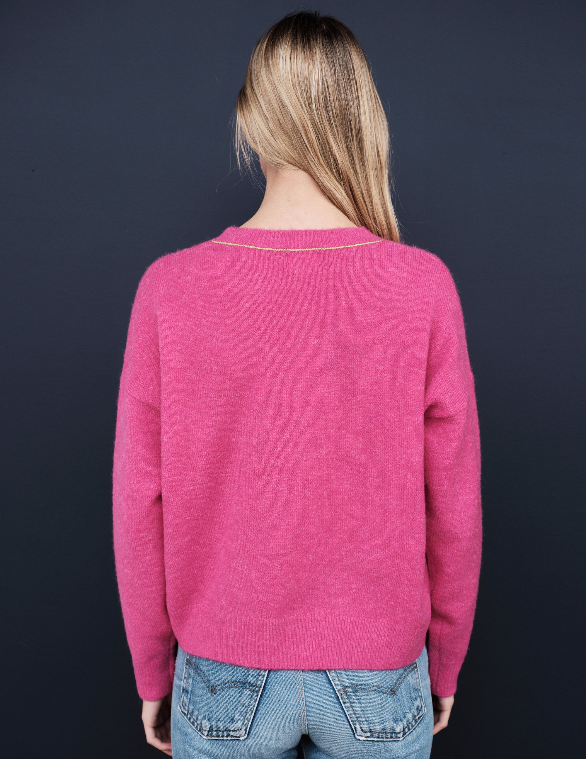 Amour Oversize Sweater in Cerise/Cream